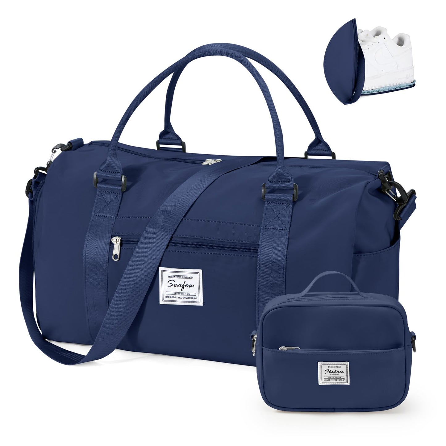 Gym Bags for Women Men with Shoes Compartment,Sports Duffle Bags Personal item travel Duffel Tote Bag Small Carry on Weekender Overnight Bag Workout Dance Bags Hospital Holdalls Grey Green