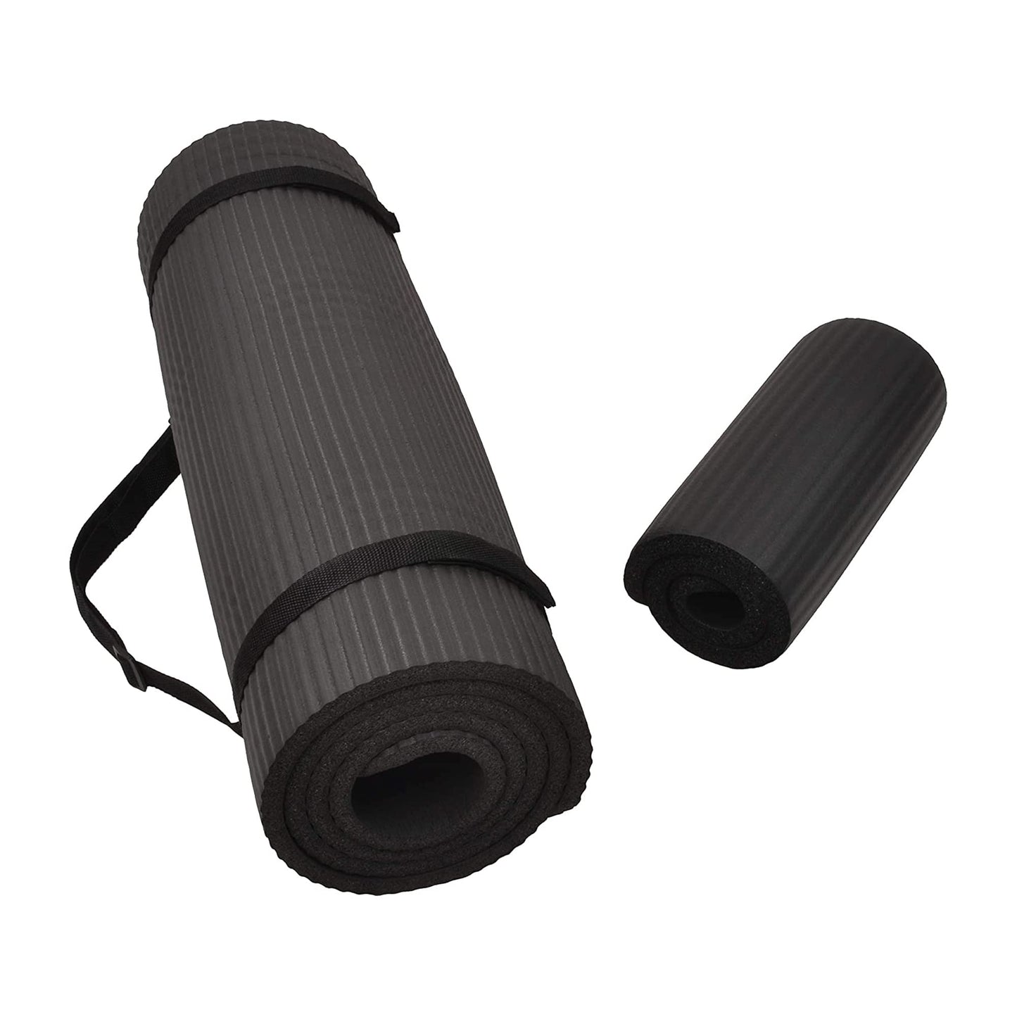 All Purpose 1/2-Inch Extra Thick High Density Anti-Tear Exercise Yoga Mat and Knee Pad with Carrying Strap, Multiple Colors