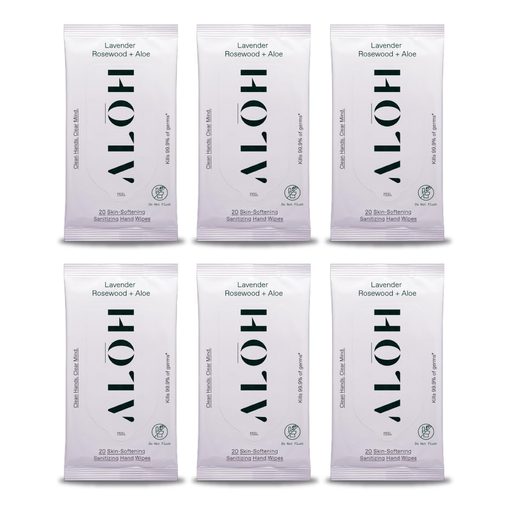 ALŌH Sweet Orange Bergamot + Aloe Sanitizing Hand Wipes - Clean Hands, Clear Mind - On The Go Hand Sanitizing Wipes for Kids and Adults - Travel Size 3 Pack 20ct Wipes (60 wipes)