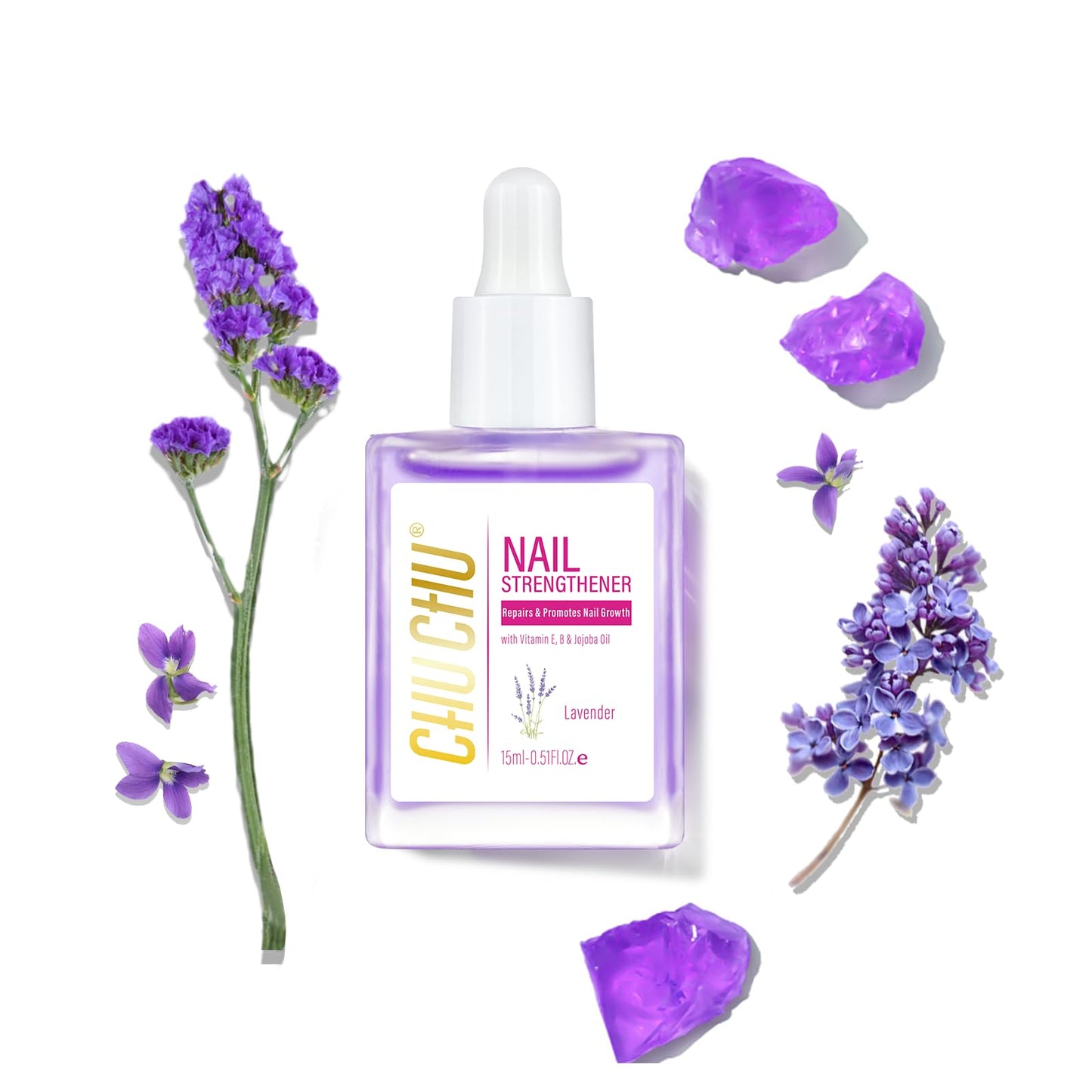 CHUCHU Nail Growth and Strengthener Oil for Cuticle - Pineapple Scent Cuticle Oil Repair Moisturizing Treatment - Natural Jojoba Vitamin B & E Nail Oil for Dry Cracked Nails