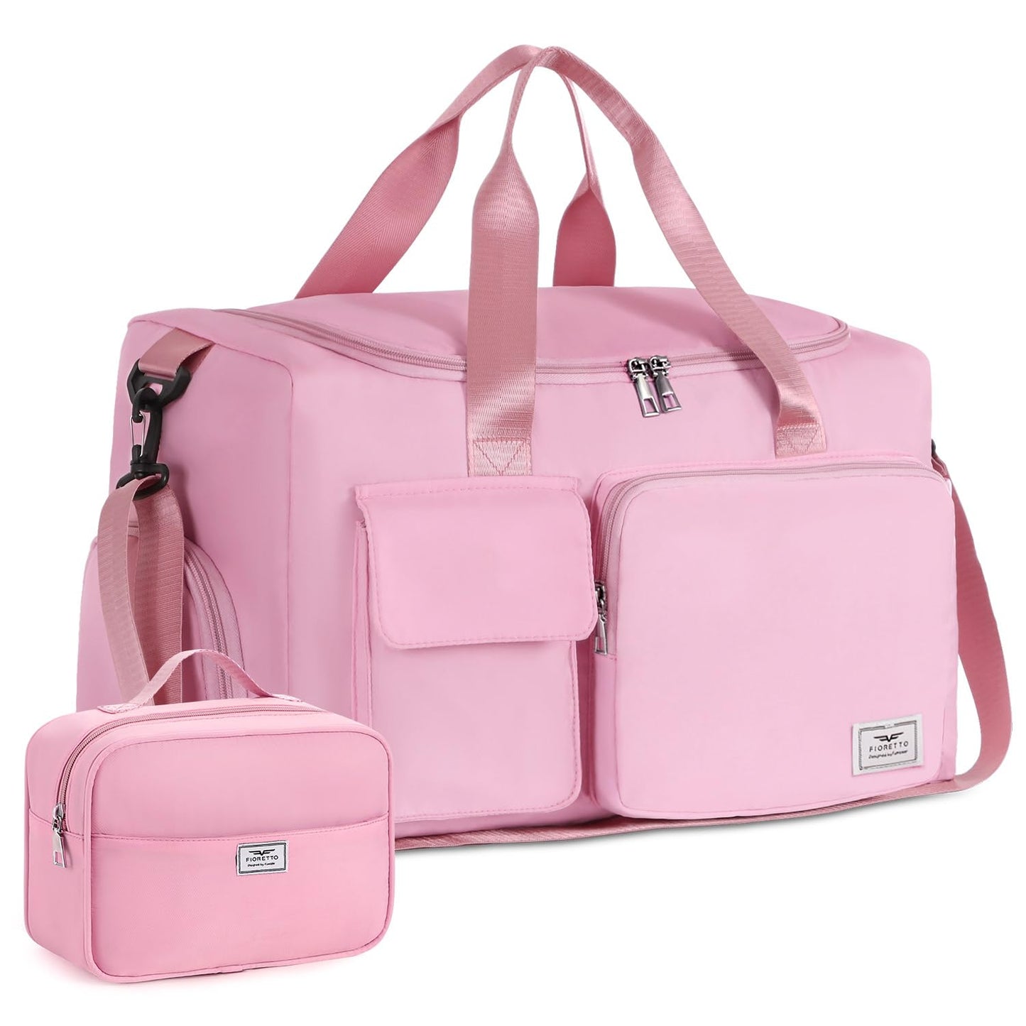 FIORETTO Women's Gym Duffle Bag with Shoes Compartment, 37L Capacity, Ideal for Travel, Gym, Sports, Duffel, Weekender