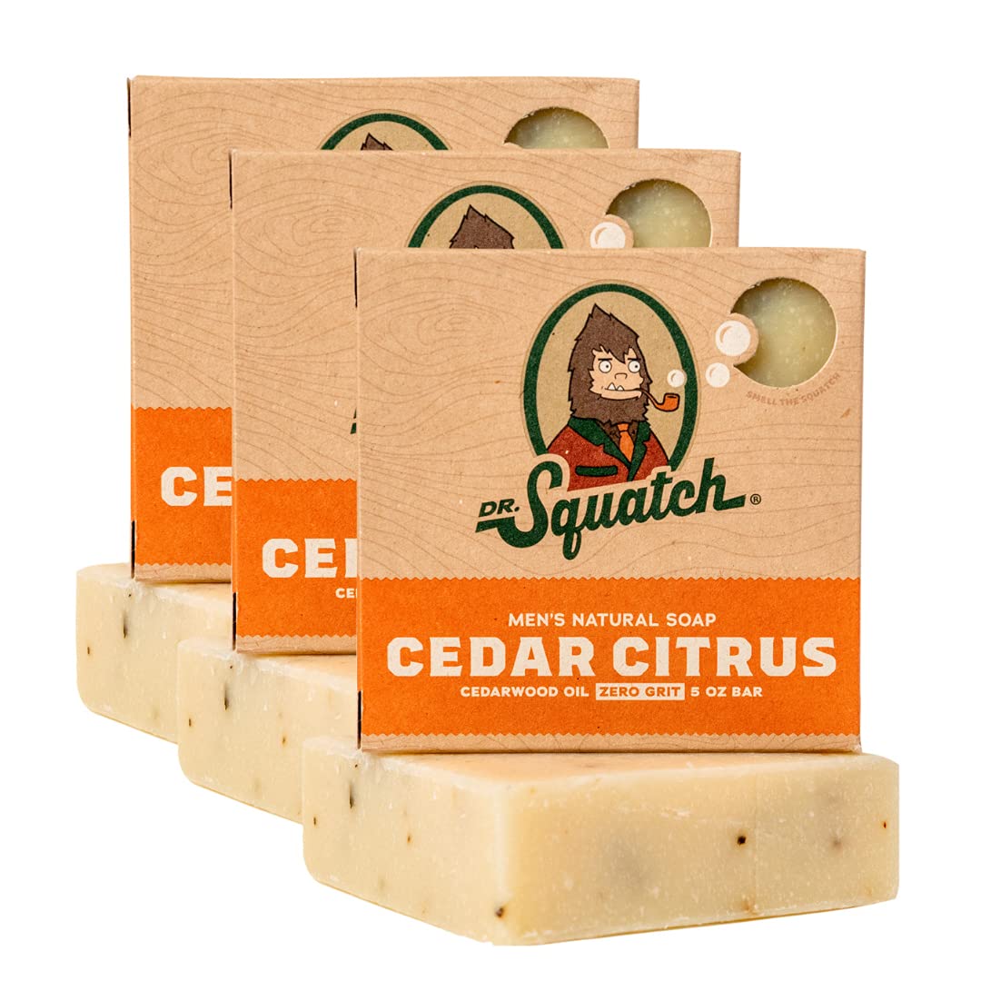 Dr. Squatch Natural Bar Soap for Men - Cold Process Soap with No Harsh Chemicals - Coastal Mist (5 oz, 3-Pack)