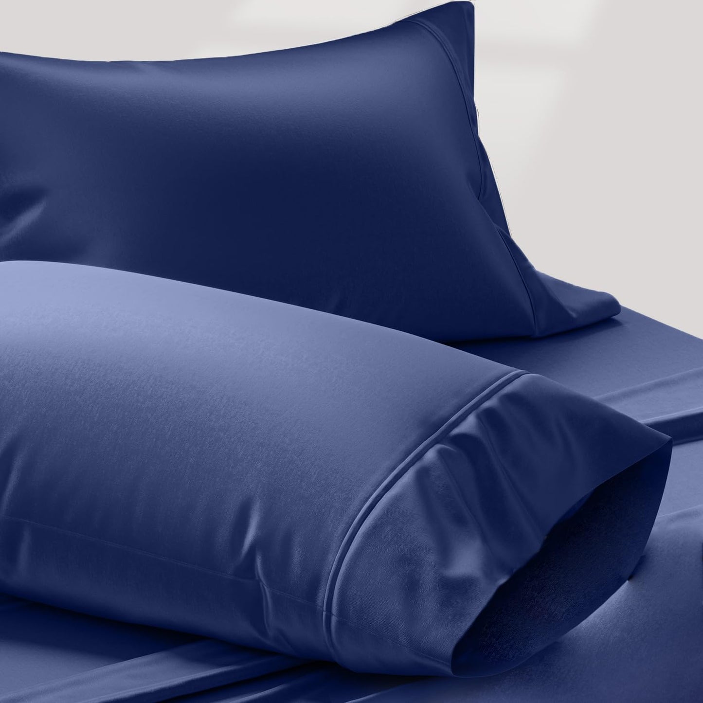 TEXAS LINEN CO. 100% Egyptian Cotton Sheets King Size Set - 1200 Thread Count Egyptian Cotton Luxury Sheets King Size, 17" Deep Pocket, Soft, Cooling Sateen Weave Hotel Quality Bedding Set - White