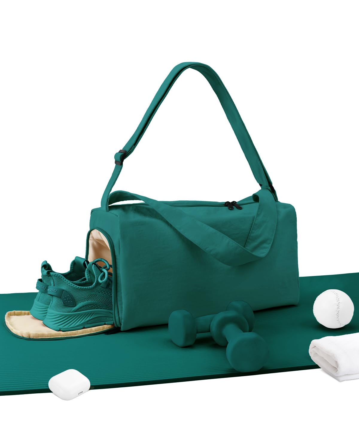 Small Gym Bag for Women with Shoes Compartment, Stylish Duffle Travel Bag for Plane, Lightweight Duffle Bag for Women & Men, Sport Gym Tote Bag with Wet Pocket for Yoga, Pilates, Swimming