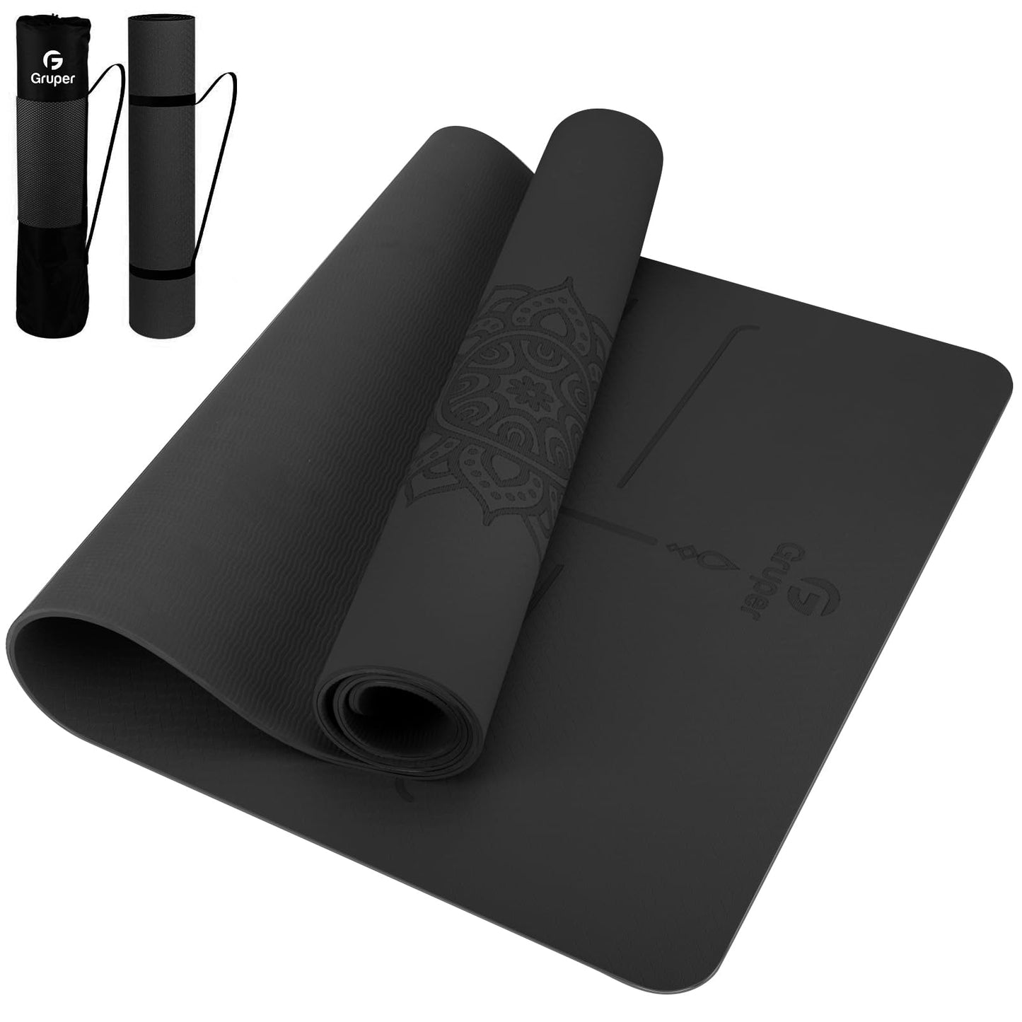 Yoga Mat Non Slip TPE Thick Yoga Mat with Alignment Mark, Large Size 72"L x 32"W x 0.32"Th or 0.24"Th, Anti-Tear Exercise & Fitness Mat for Yoga, Pilates & Floor Workouts