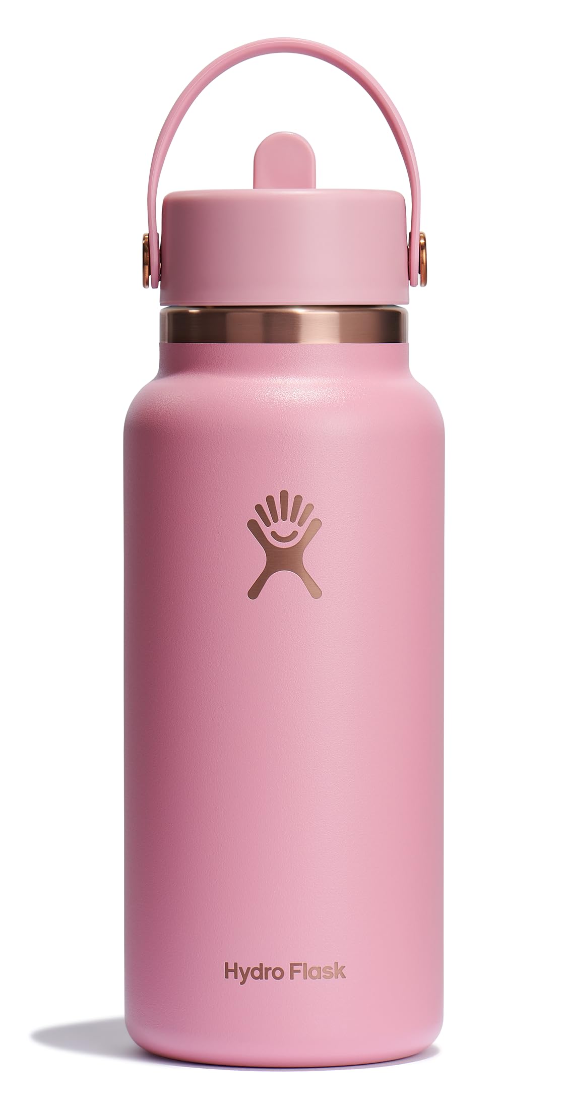 Hydro Flask 32 Oz Wide Flex Straw Cap Bottle - Insulated Stainless Steel - Wide Straw Lid, Non Spill, Leakproof in Jelly Pink