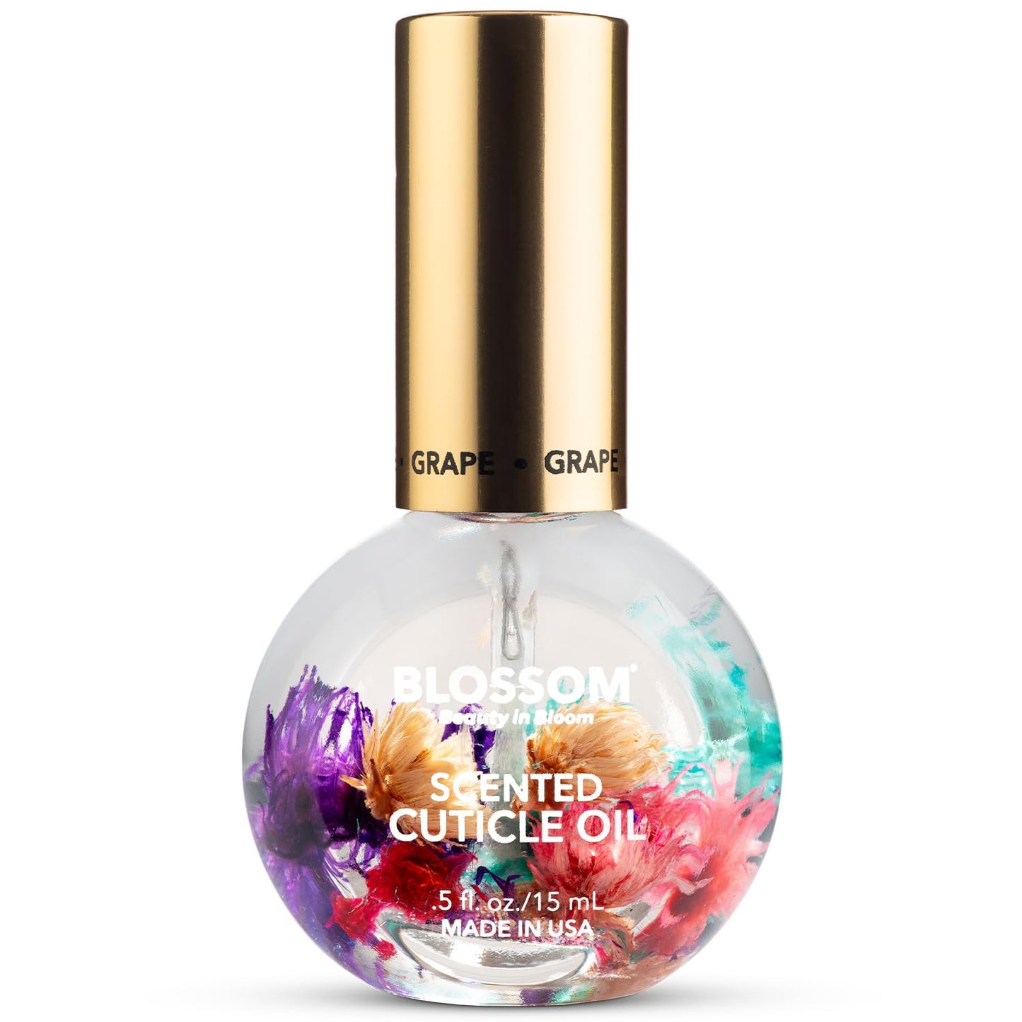 Blossom Cuticle Oil for Nails, Hydrating, Moisturizing, Scented Nail Oil Cuticle Care, Infused with Real Flowers, Made in USA, 0.5 fl. oz, Rose