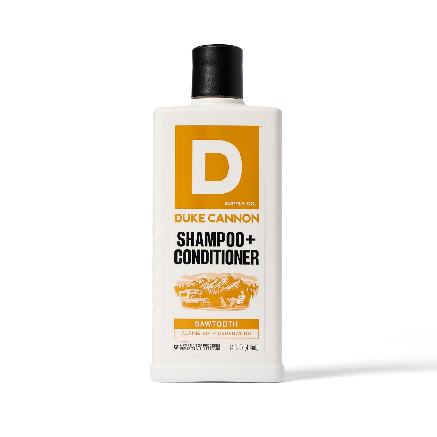 Duke Cannon Supply Co. 2-in-1 Hair Wash - Masculine Scent - Gentle Cleansing Hair Wash For Men - Stimulating Hair Shampoo & Conditioner - Strengthens Hair - Naval Diplomacy - 2 Pack (14 oz)