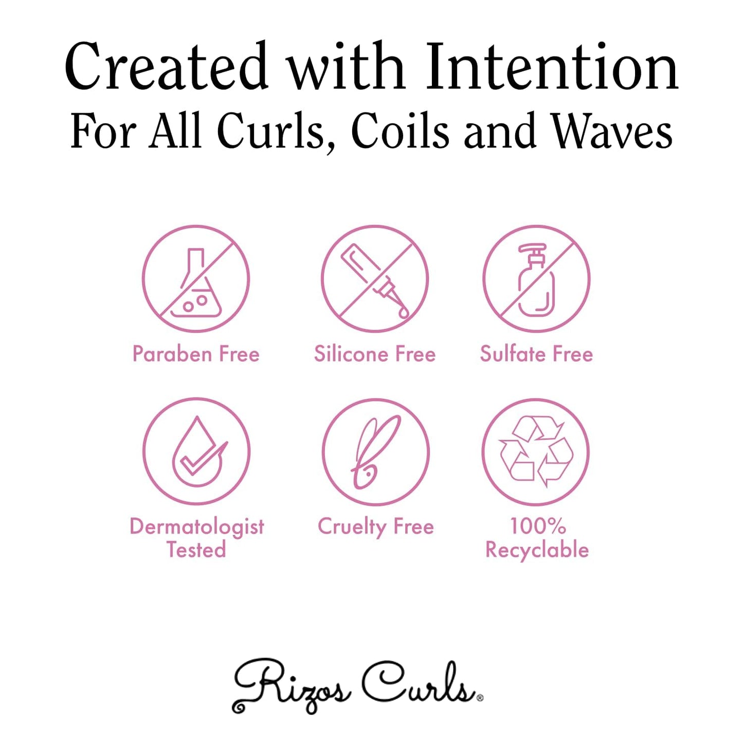 Rizos Curls Curl Defining Cream for Wavy, Curly, Coily, Kinky Hair Frizz Control, Defines, Softens, Moisturizes, Adds Shine for Hair Types Sulfate & Paraben Free