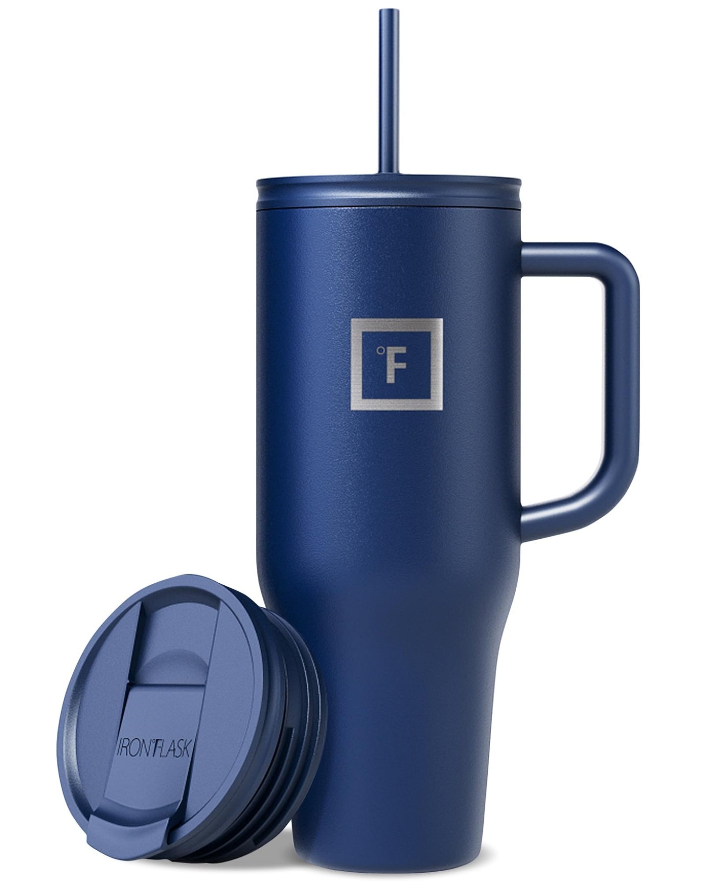 IRON °FLASK Co-Pilot Insulated Mug w/Straw & Flip Cap Lids - Cup Holder Bottle for Hot, Cold Drink - Leak-Proof - Water, Coffee Portable Travel Mug - Aurora, 32 Oz