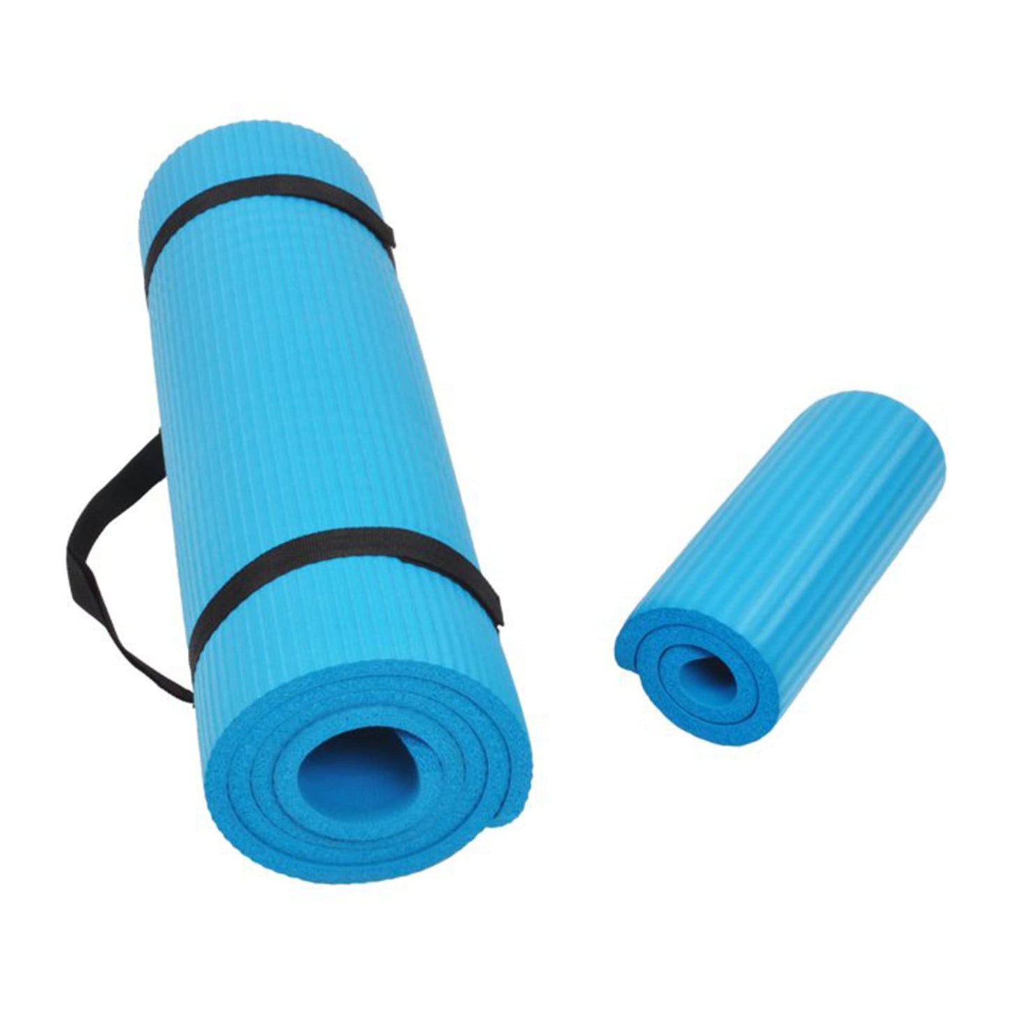 All Purpose 1/2-Inch Extra Thick High Density Anti-Tear Exercise Yoga Mat and Knee Pad with Carrying Strap, Multiple Colors