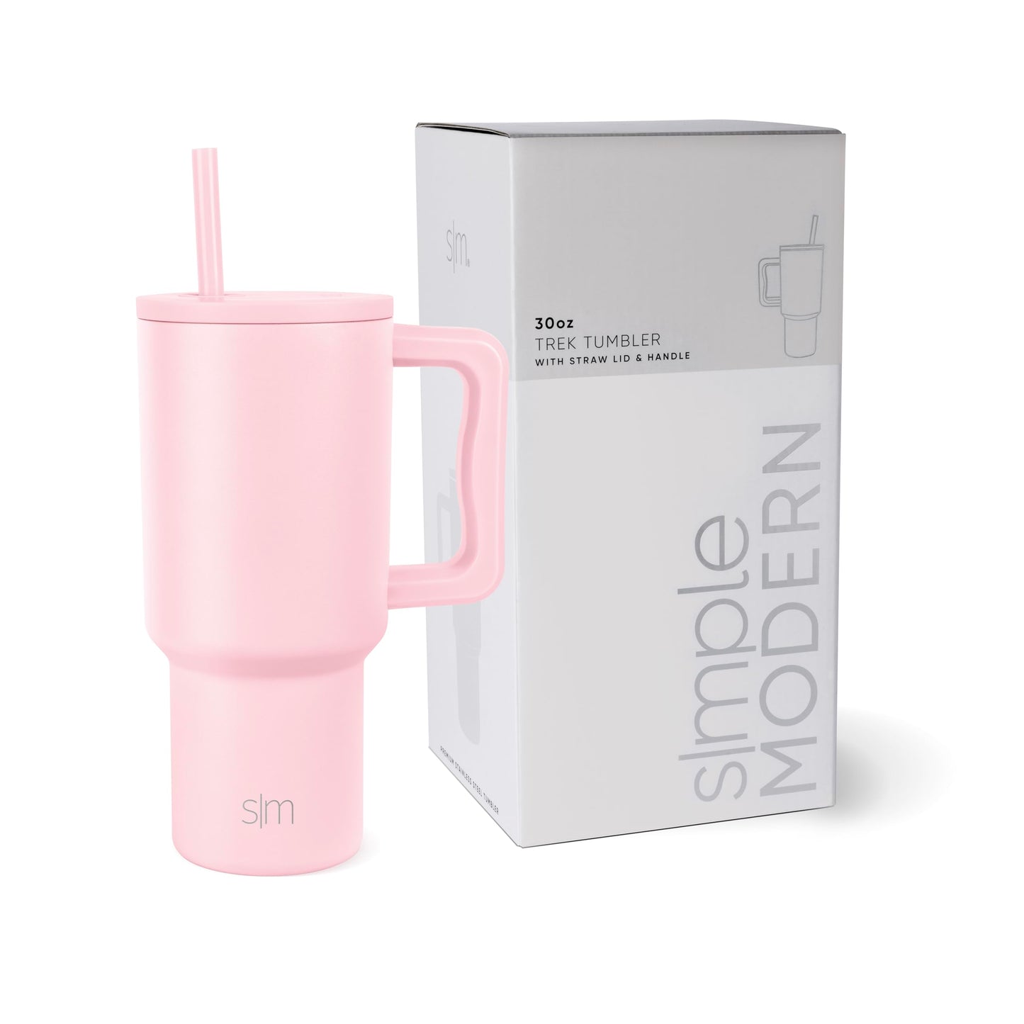 Simple Modern 40 oz Trek Tumbler with Handle and Straw Lid | Cup Holder Friendly Insulated Stainless Steel Travel Mug | Blue Dune
