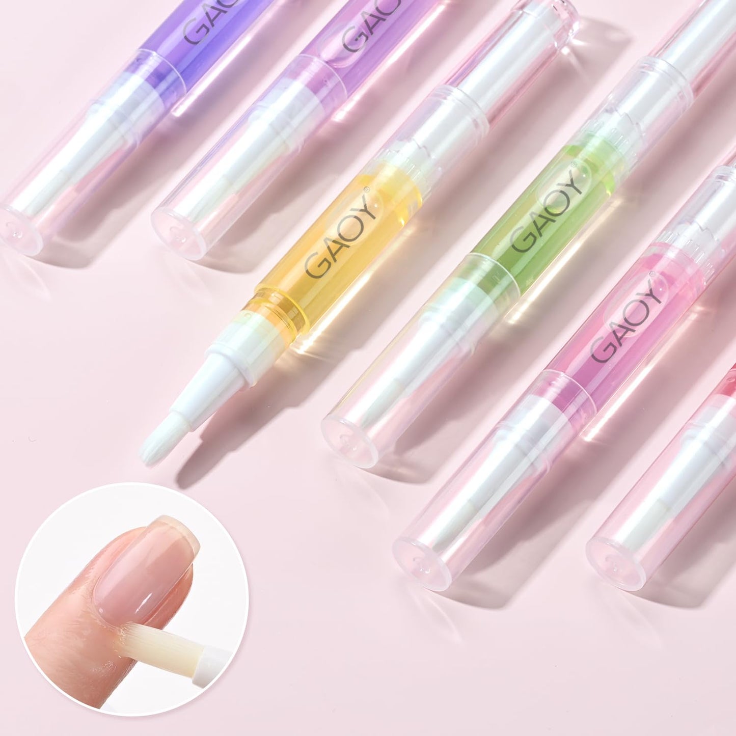 GAOY Cuticle Oil Pen Set, 6Pcs Vitamin E Oil for Nail Growth and Strengthener, Repair and Rejuvenate Nail Care Kit, Health and Beauty Manicure Essentials for Women