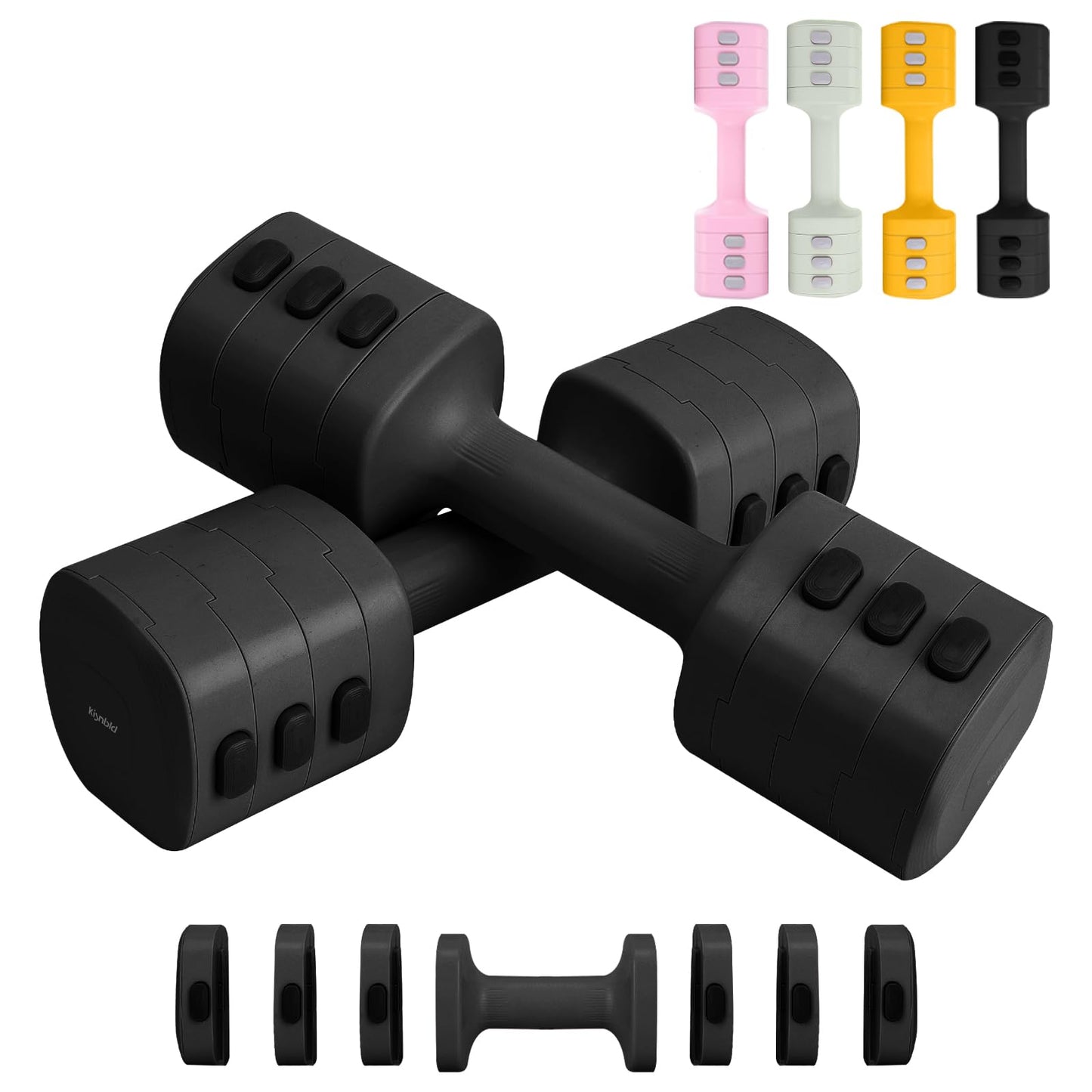 Adjustable Dumbbell Set of 2, 4 in 1 Free Weights Dumbbells Set for Women with Fast Adjustment, Each 2lb 3lb 4lb 5lb Hand Weights Set for Home Gym & Outdoor Exercise Training