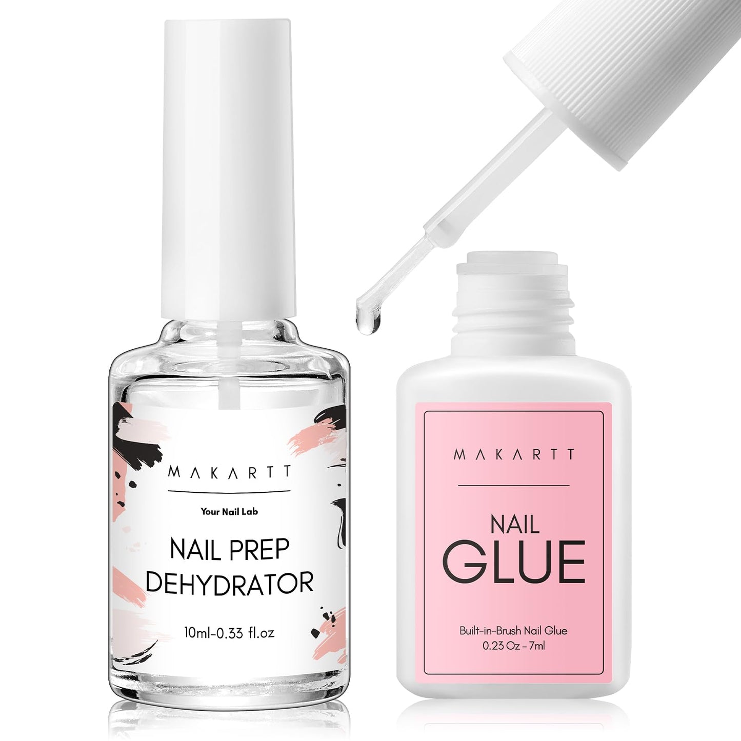 Makartt Super Strong Nail Glue for Press ons: Acrylic Nail Tips-Fake Nails-Salon Quality, Brush On, Quick Dry, Easy Application Durable & Long-Lasting Fast Glue False Nails
