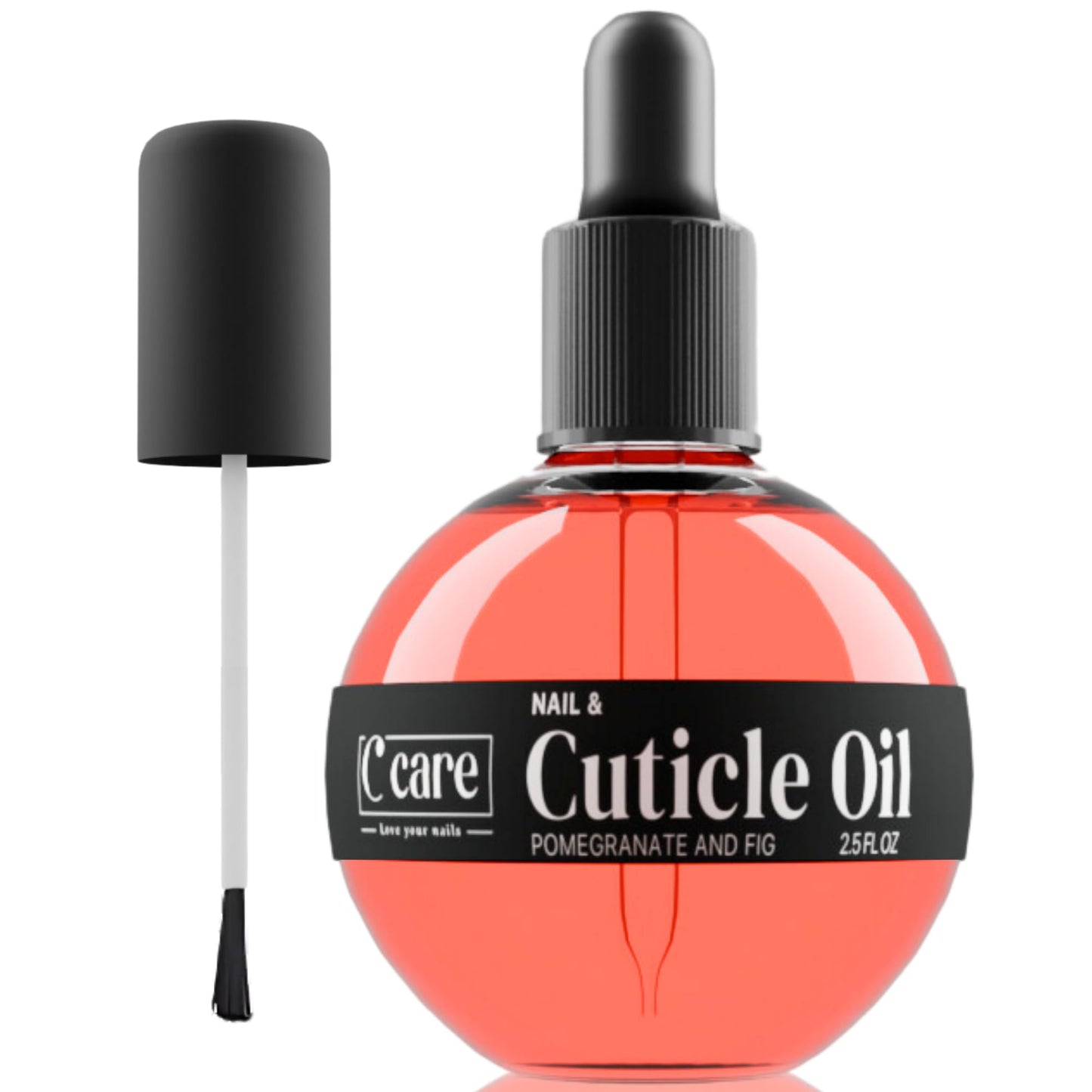 C CARE Sweet Almond Cuticle Oil For Nails - Repairs Cuticles Overnight - Moisturizes and Strengthens Nails and Cuticles - Dropper & Brush included - 2.5oz