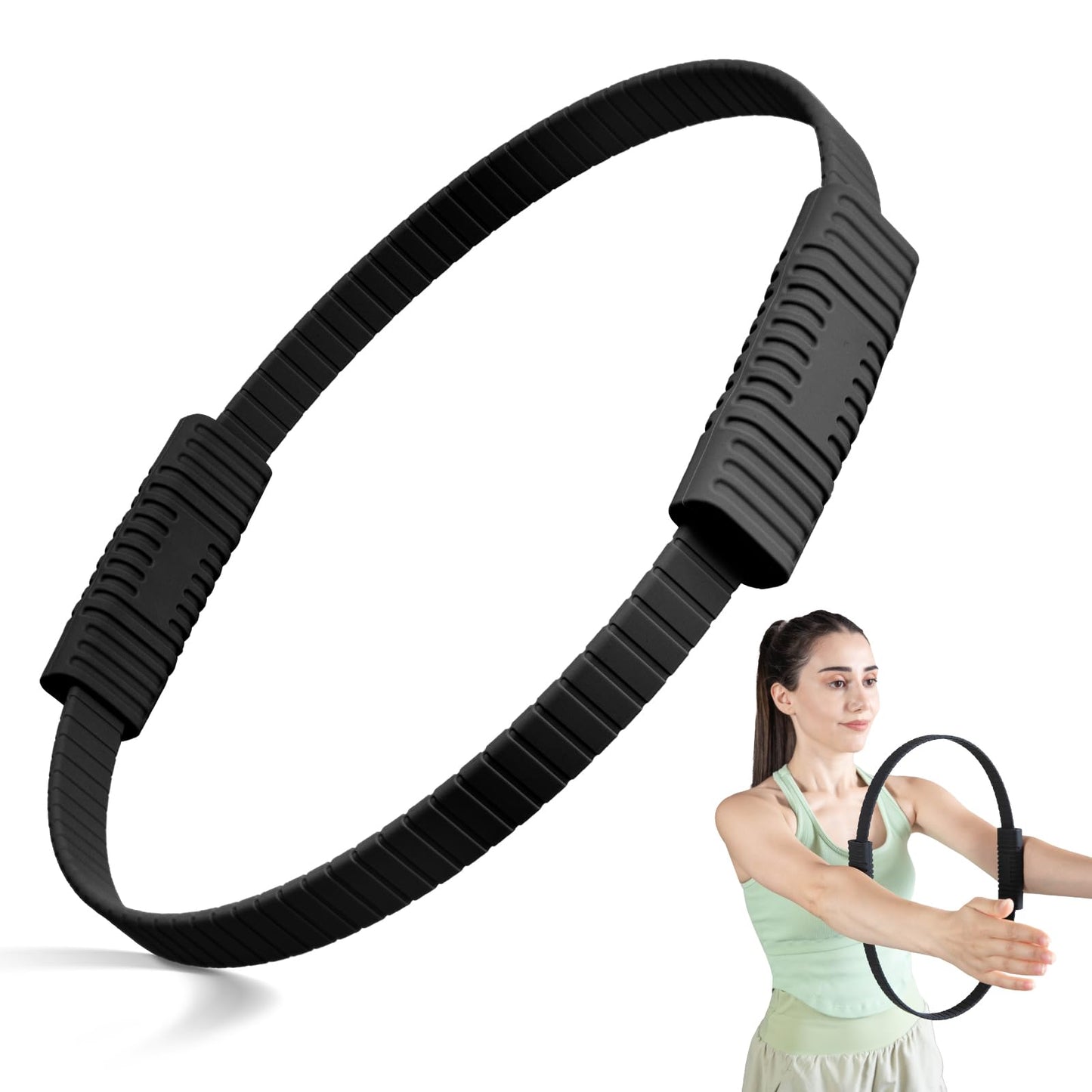 Pilates Ring Fitness Circle, 13.5" Magic Circle Ring for Women, Flexible Resistance Exercise Equipment for Toning Thighs, Legs, Arms & Core
