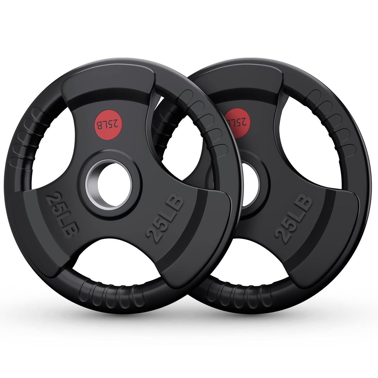 GIKPAL 2-inch Rubber Olympic Grip Weight Plates for Strength Training, Weightlifting in Home & Gym, Barbell Weights Plates Set (2.5/5/10/25/35/45 LB)
