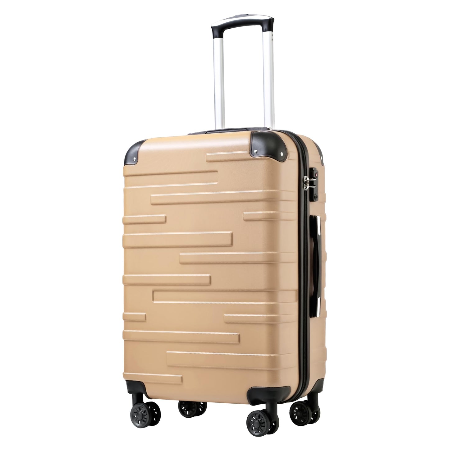 Coolife Luggage Expandable(only 28") Suitcase 3 Piece Set with TSA Lock Spinner 20in24in28in (lake blue)