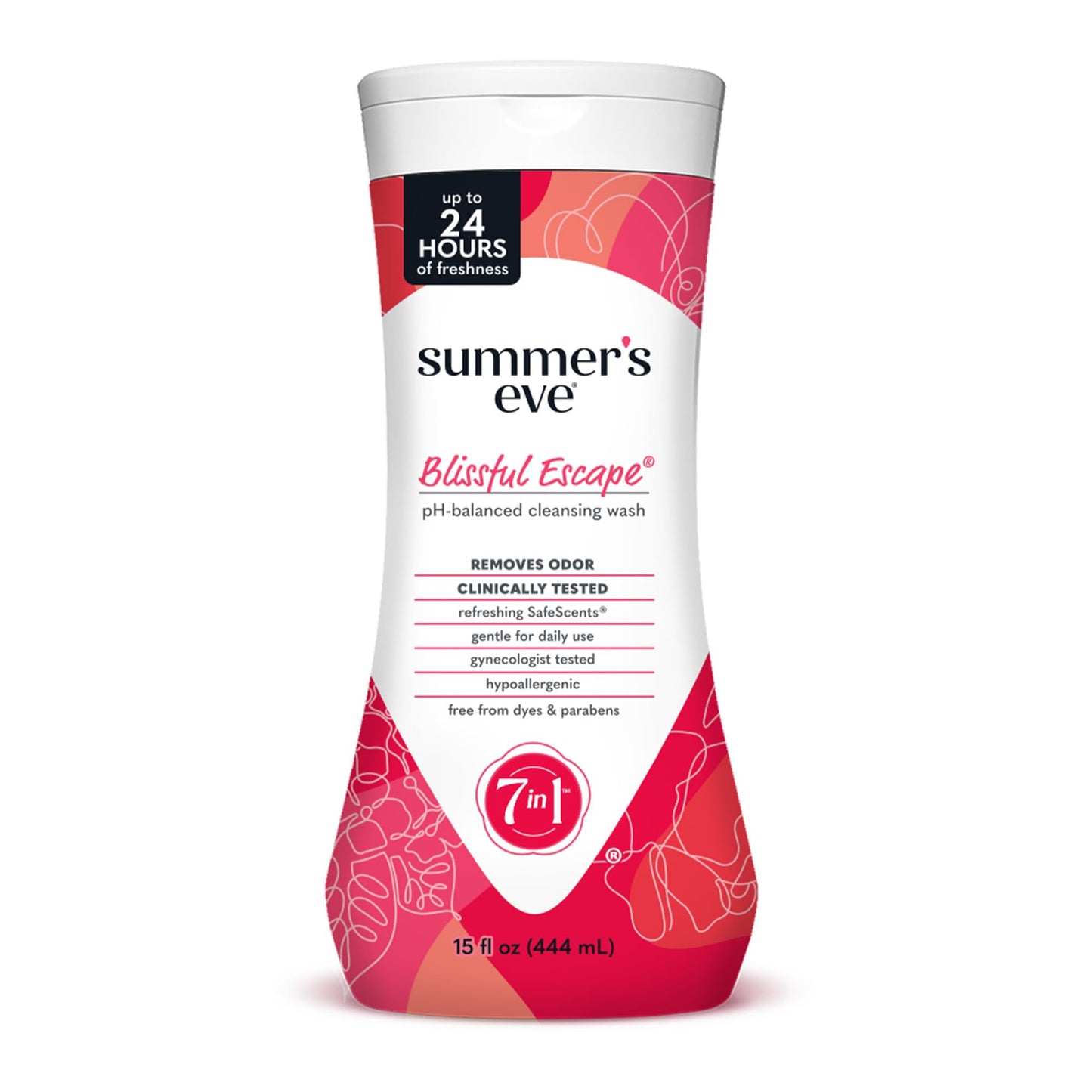 Summer's Eve, Ultimate Odor Control, Feminine Body Wash with Boric Acid, Removes Odor, Feminine Wash with pH Balance, 15 Fl Oz