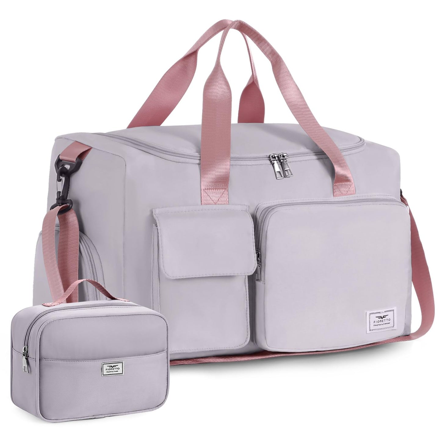 FIORETTO Women's Gym Duffle Bag with Shoes Compartment, 37L Capacity, Ideal for Travel, Gym, Sports, Duffel, Weekender