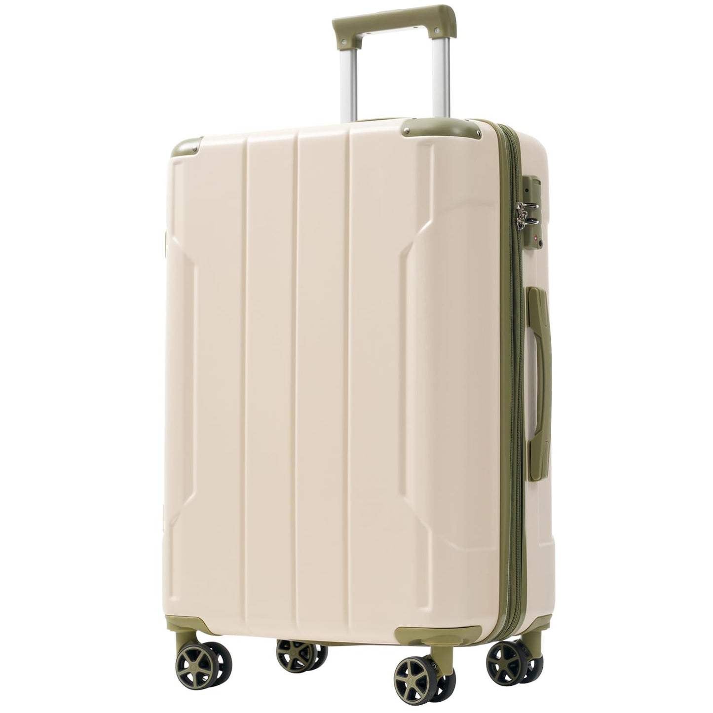 Merax Luggage Sets 3-Piece Hardshell with Spinner Wheels Lightweight Suitcase with Corner Guards (Green, 20/24/28)