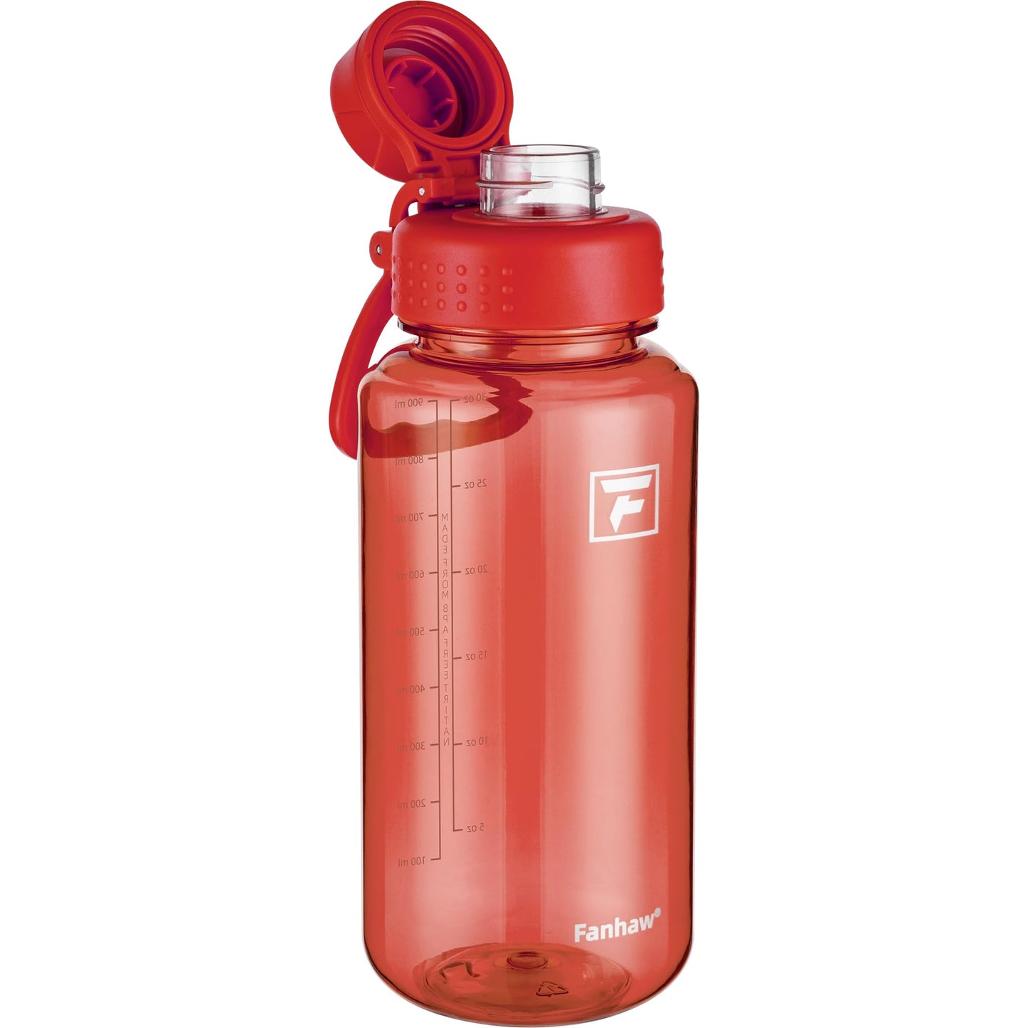Fanhaw 32 oz Clear Water Bottle with Fast-Flow Spout Lid, BPA-Free Tritan, Wide Mouth, Leakproof, Reusable Bottle for Gym, School, Office, Travel (Clear&Black)