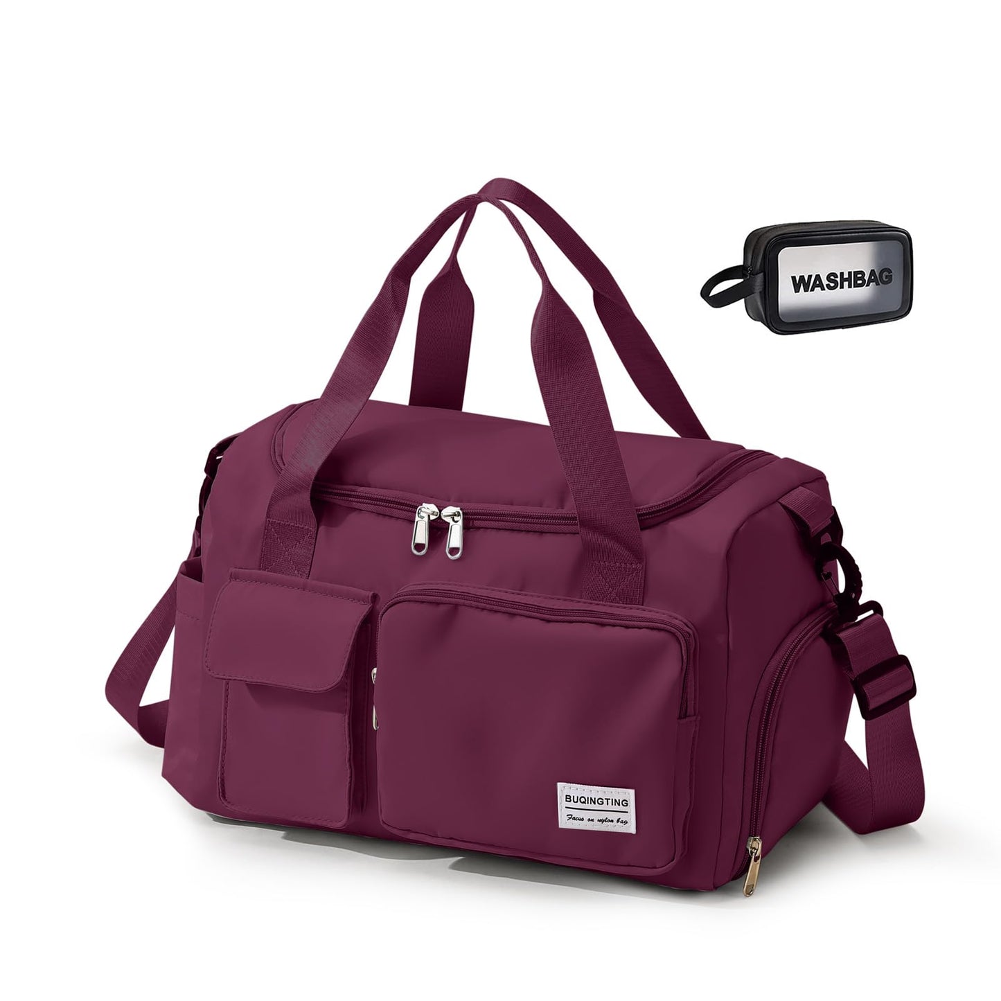 Small Gym Bag for Women, Travel Duffle Bag Carry On Weekender Bag with Shoe Compartment