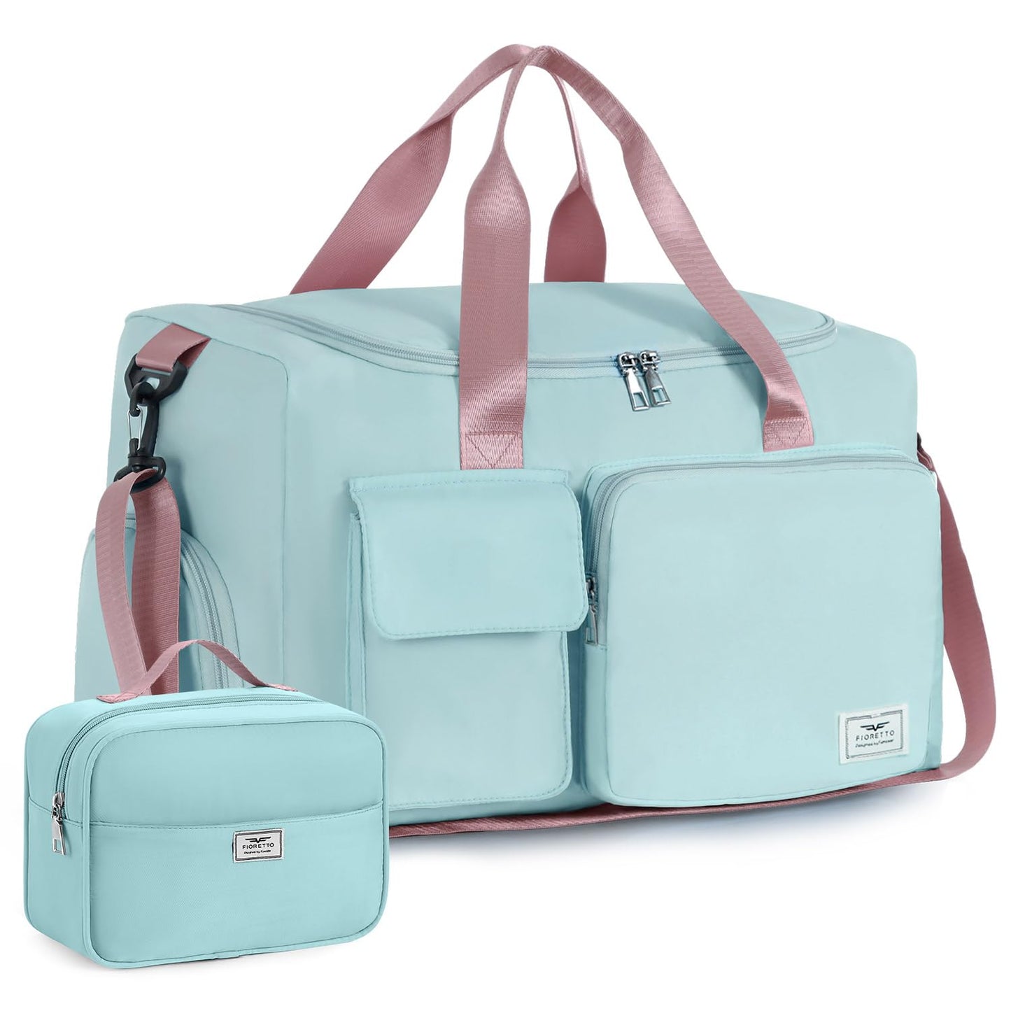 FIORETTO Women's Gym Duffle Bag with Shoes Compartment, 37L Capacity, Ideal for Travel, Gym, Sports, Duffel, Weekender