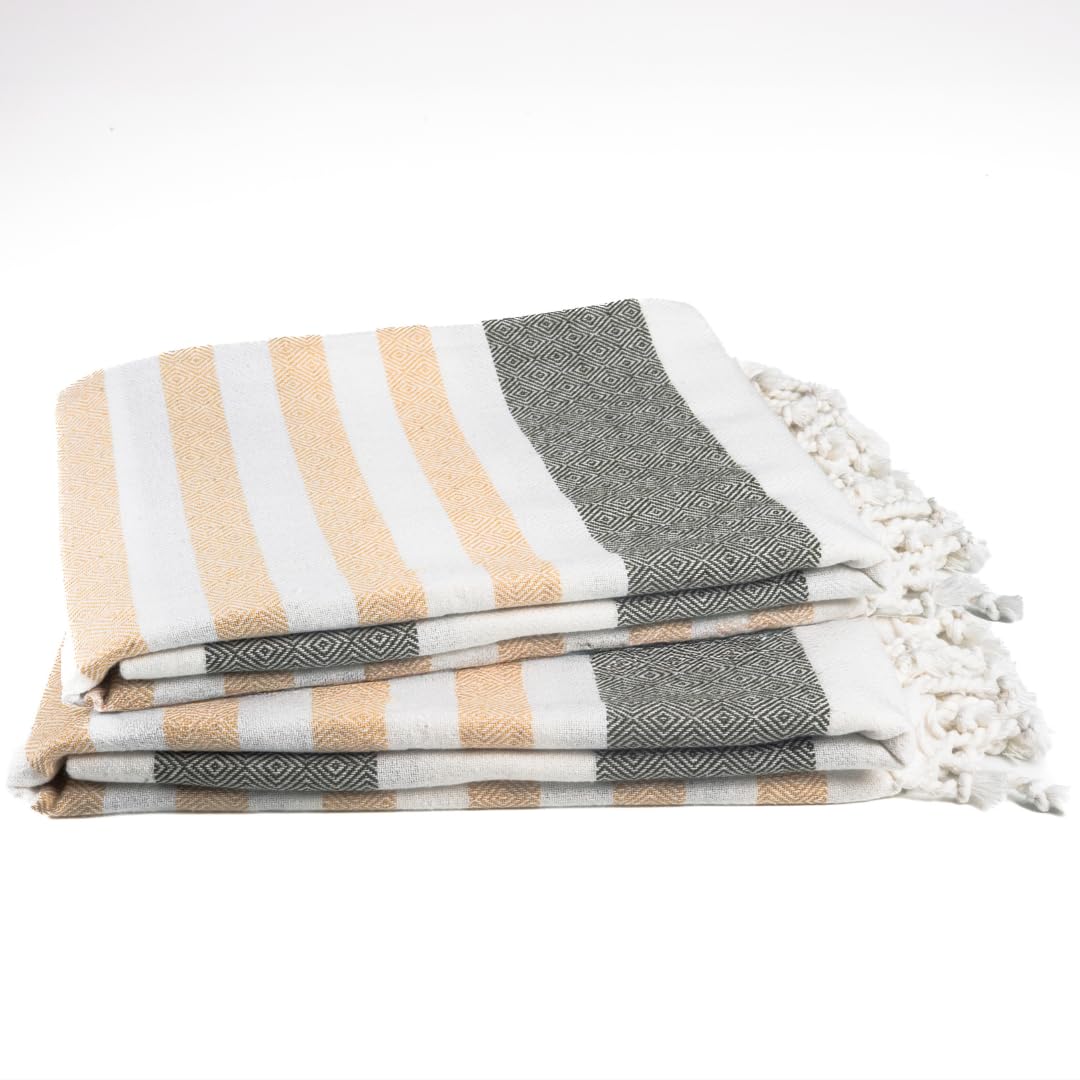 Cotton Turkish Beach Towel Towels Oversized 36"x72" Pool Absorbent Extra Large Quick Dry Sand Travel Towel (Beige, 4 Pack)