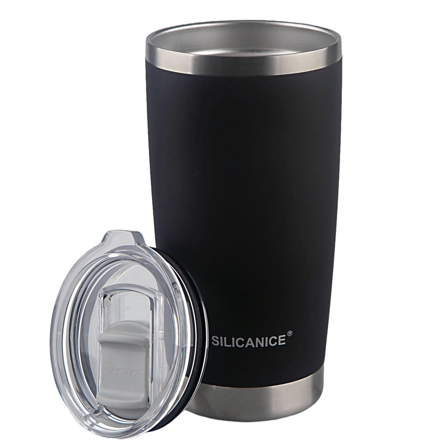 Black 20 oz Stainless Steel Double Wall Vacuum Insulated Tumbler with Lid - Dishwasher Safe & Spill Proof Travel Coffee Iced Cup & Mug For Men,Durable Coating Scratch Resistant Outdoor,Hot Cold Drink