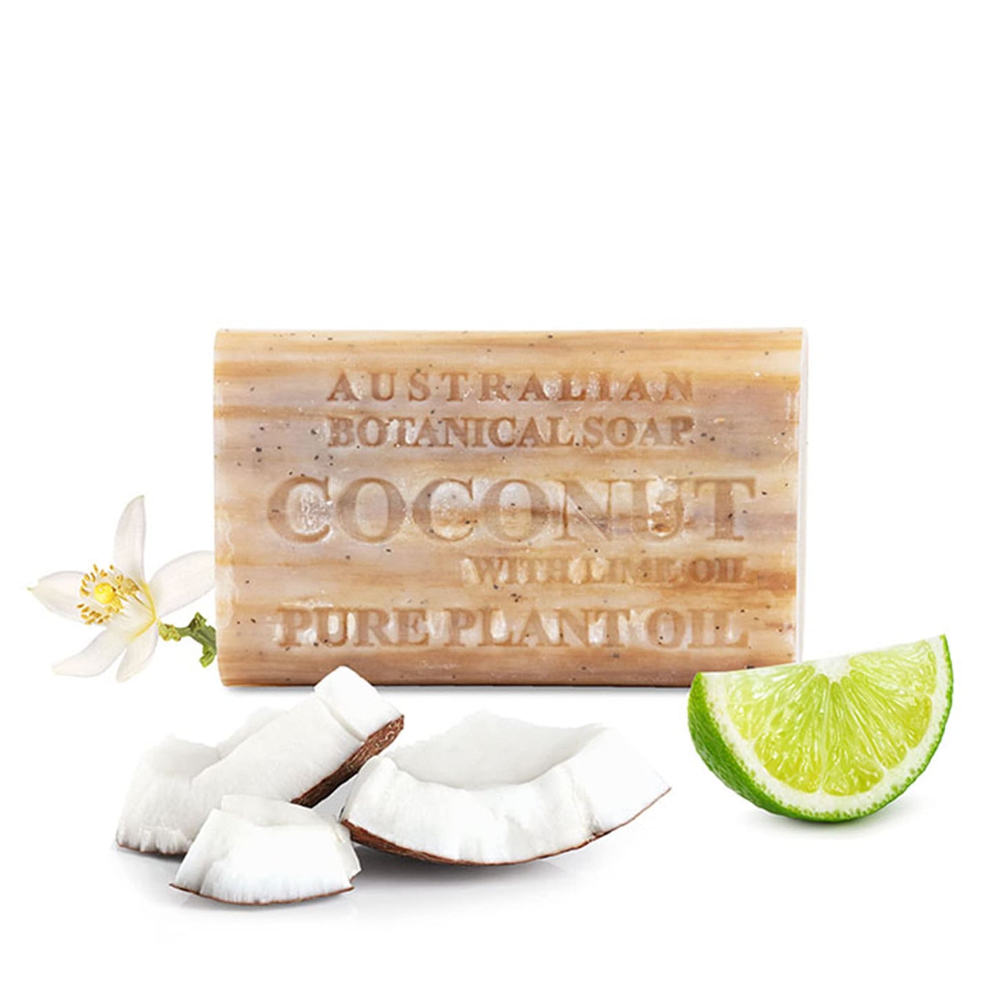 Australian Botanical Soap, Sea Salt, Lemongrass, Pink Lychee, Valencia Orange 6.6 OZ, Luxury Soap Bars Enriched with Shea Butter, Vegan Friendly Assorted Pack of 4
