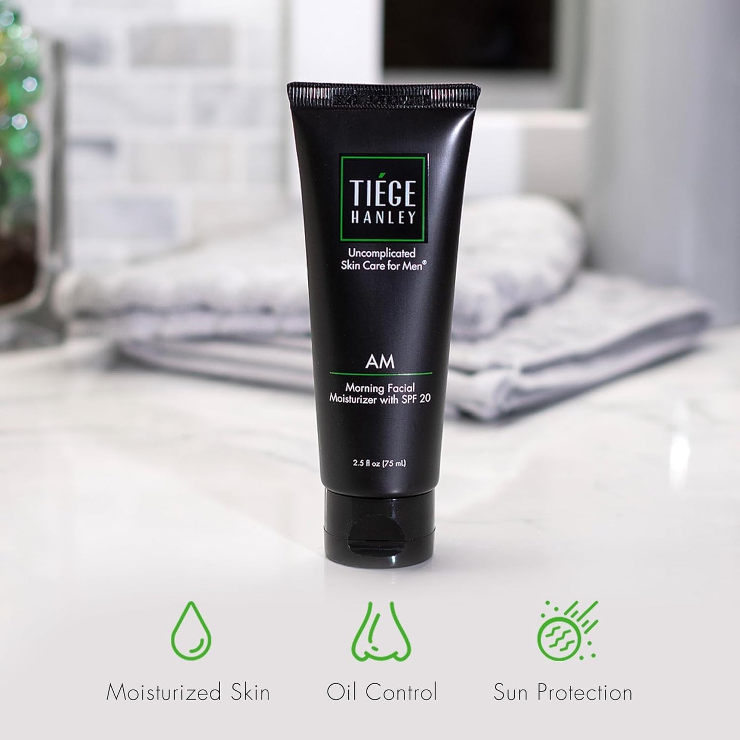 Tiege Hanley Mens Face Moisturizers, Morning Daytime Facial Moisturizer with SPF 20 (2.5 oz) and Night Time Facial Moisturizer - Anti-Aging Night Time Wrinkle Cream for Men with Sensitive Skin (2 oz)