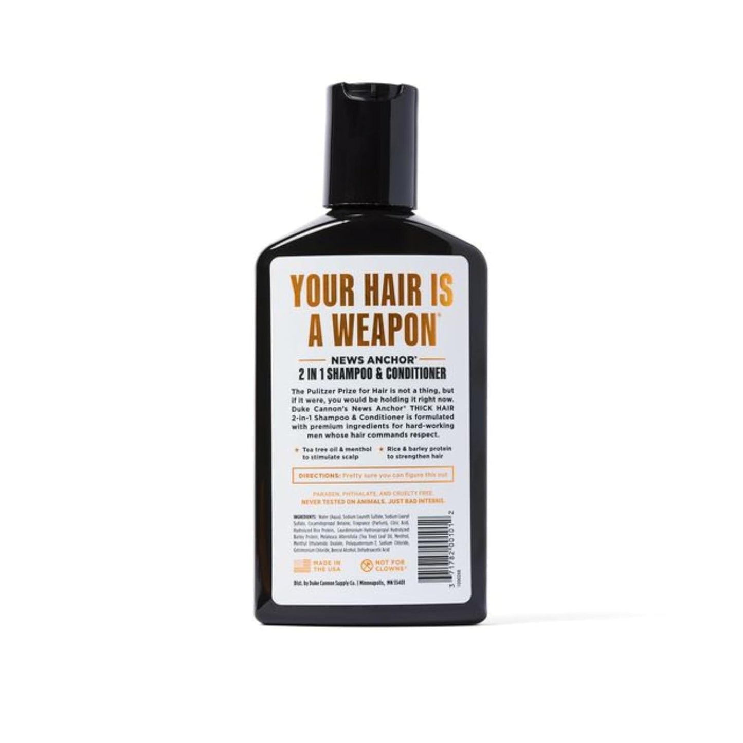 Duke Cannon News Anchor 2-in-1 Hair Wash - Bay Rum, 10 fl. oz, Stimulating Hair Shampoo & Conditioner 2 Pack