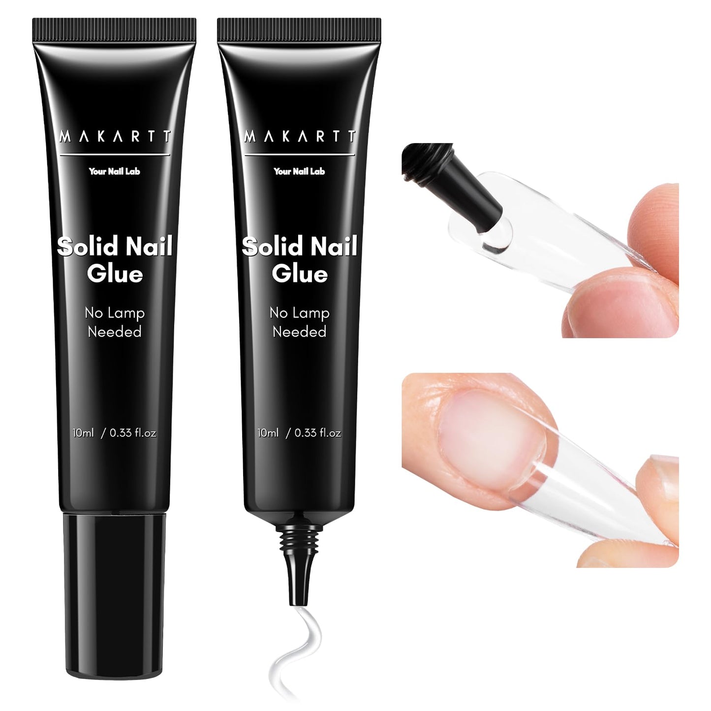 Makartt Nail Glue and Remover Kit: Super Strong Solid Gel for Press on Tips, 30ml Glues Remover for Easy Polish Removal, Nails Art Supplies for Salon and Home Use