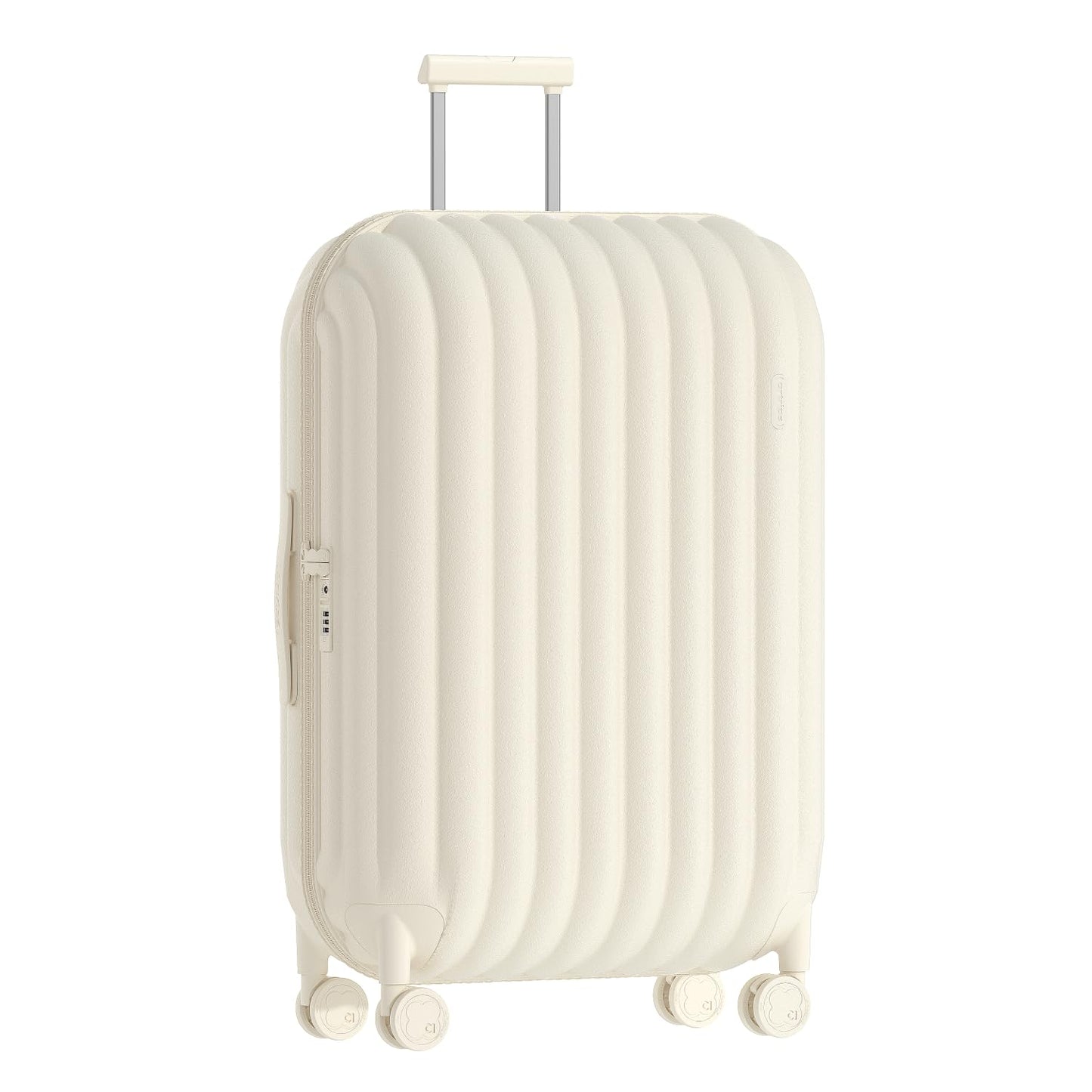 artrips Checked Luggage 24 inch,Medium Suitcase with 8 Spinner Wheels,PC Lightweight Hardside Luggage,Bread Design,TSA Lock,White,Checked-Medium 24-Inch,60L