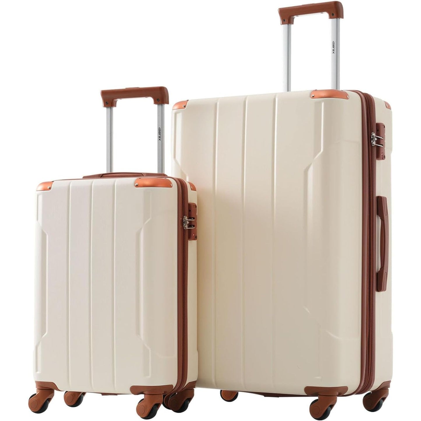 Merax Luggage Sets 3-Piece Hardshell with Spinner Wheels Lightweight Suitcase with Corner Guards (Green, 20/24/28)