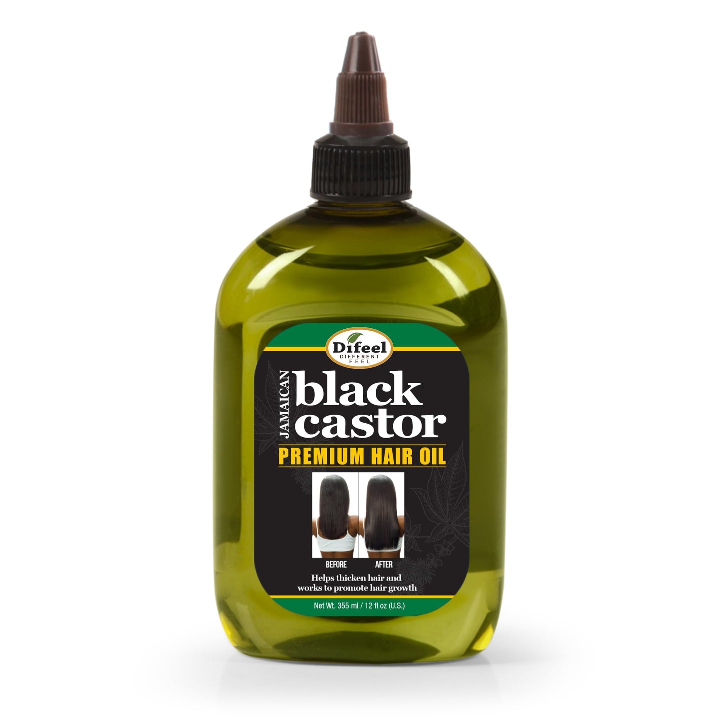 Difeel 99% Natural Premium Hair Oil - Caffeine & Castor Fastest Hair Growth, 8 oz.