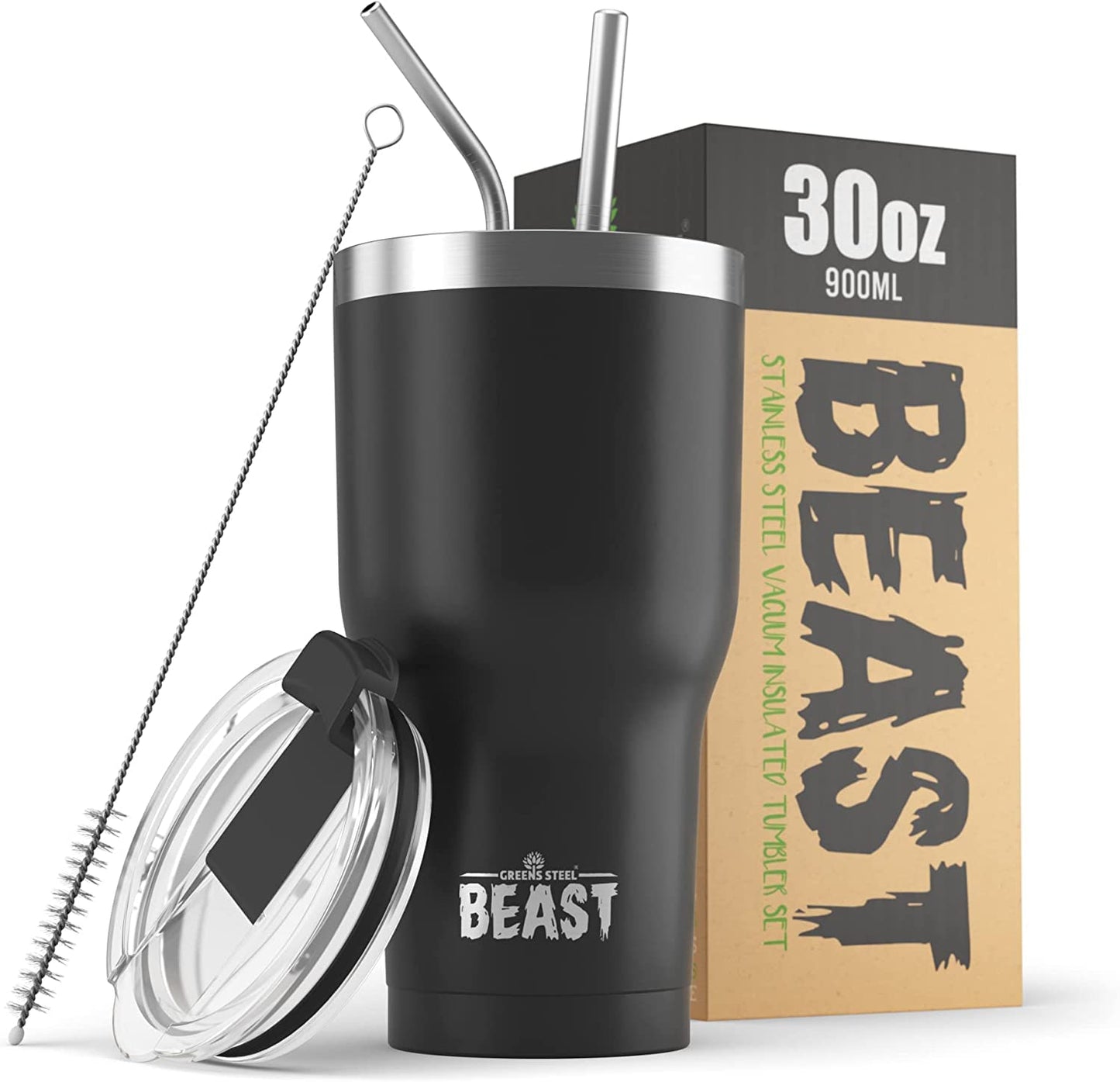 Beast 50 oz Tumbler Stainless Steel Vacuum Insulated Coffee Ice Cup Double Wall Travel Flask (Arctic White)