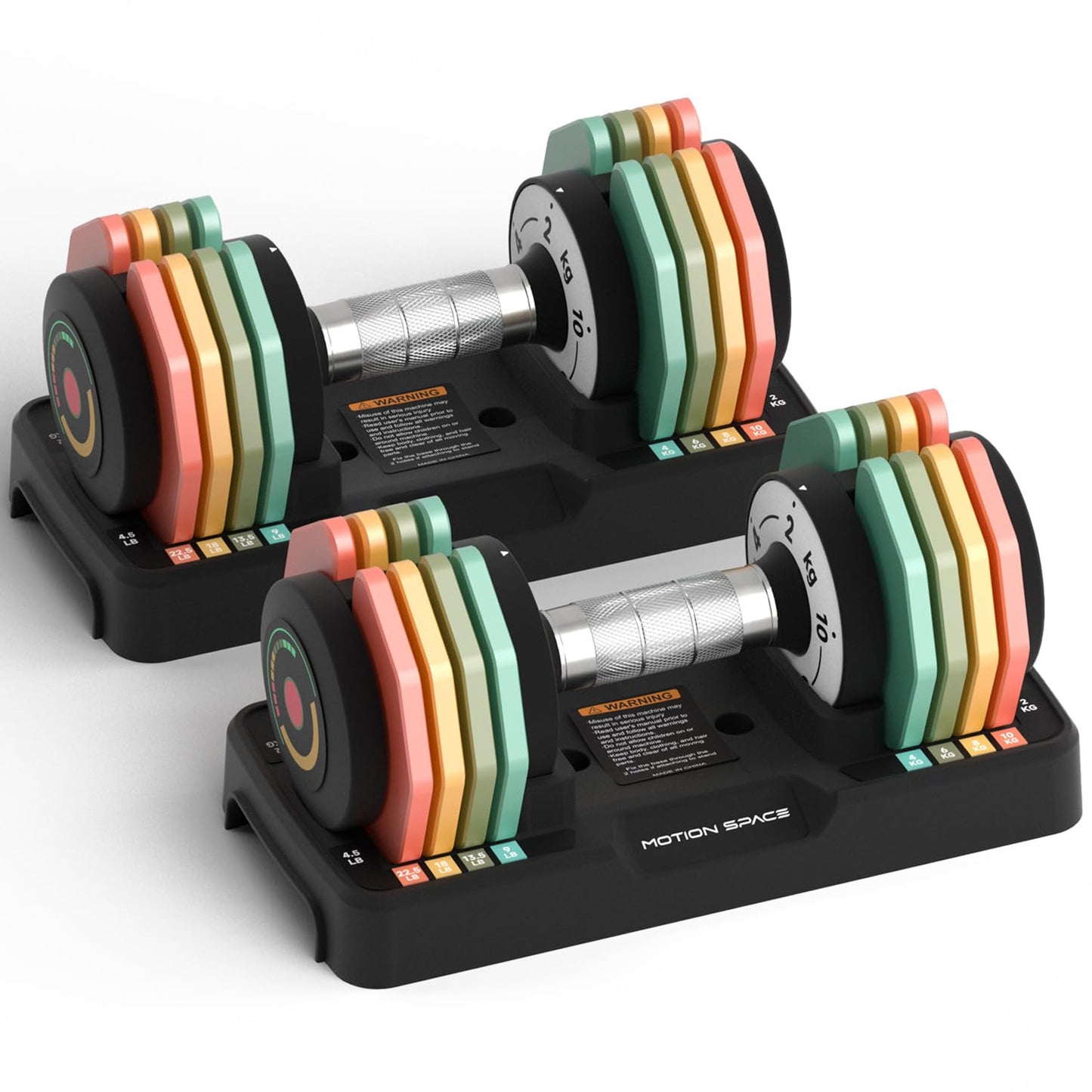 Adjustable Dumbbells Set 12.5LB/22.5LB Pair, 1-Sec Fast Adjustable 5 Weights by Turning Handle, Premium Comfort Non-slip Metal Dumbbells with Tray, Compact Size for Full Body Home Workout
