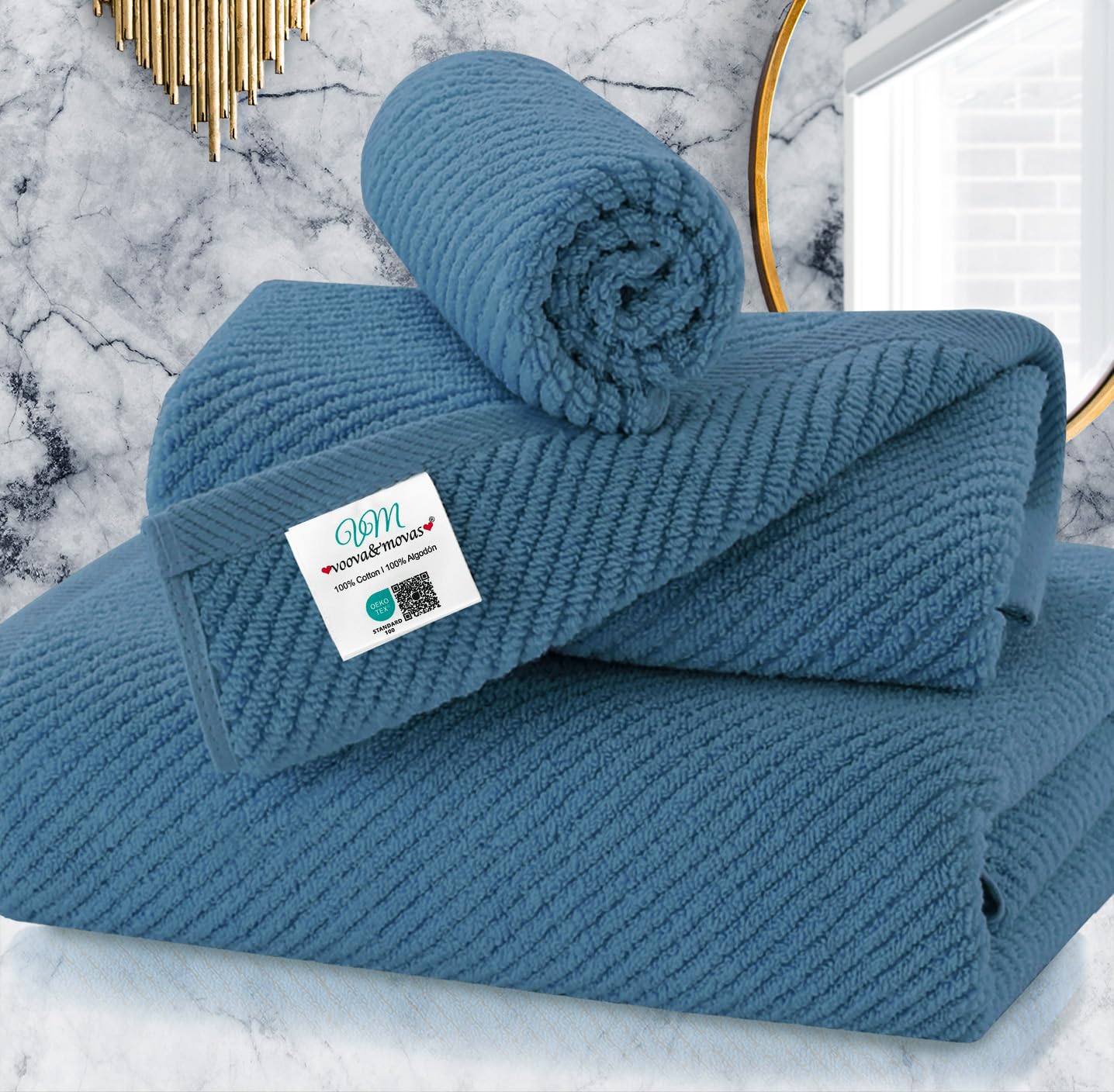 VOOVA & MOVAS Burgundy Towel Set - 100% Cotton | Lightweight | Soft | Quick Dry, 6 Piece Towel Set,2 Large Bath 30"x56", 2 Hand 18"x28", 2 Washcloths 13"x13", Towels Gift Set, Red Towels