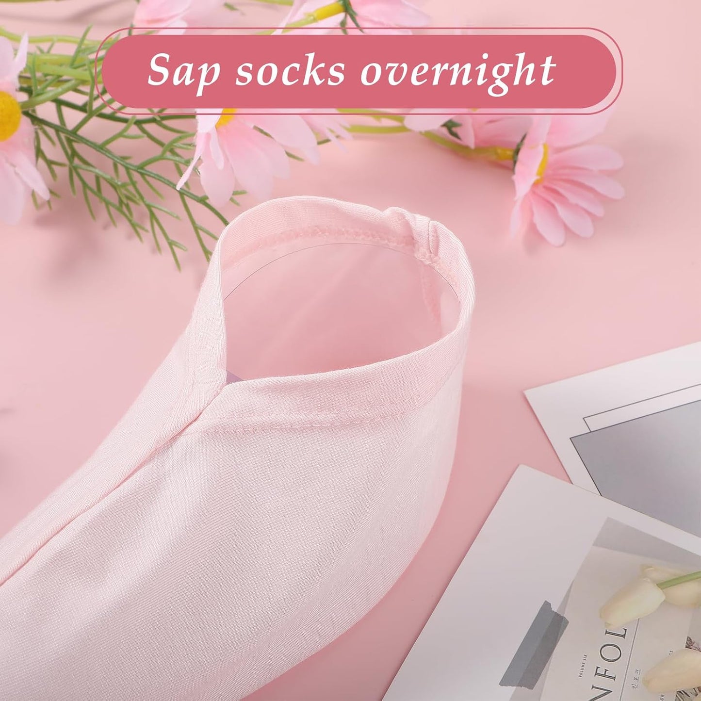 4 Pairs Moisturizing Socks Overnight, Lotion Socks for Dry Feet, Cotton Moisture Enhancing Socks, Soft Spa Absorbing Socks for Foot Care, Cosmetic Therapy Socks for Women and Men