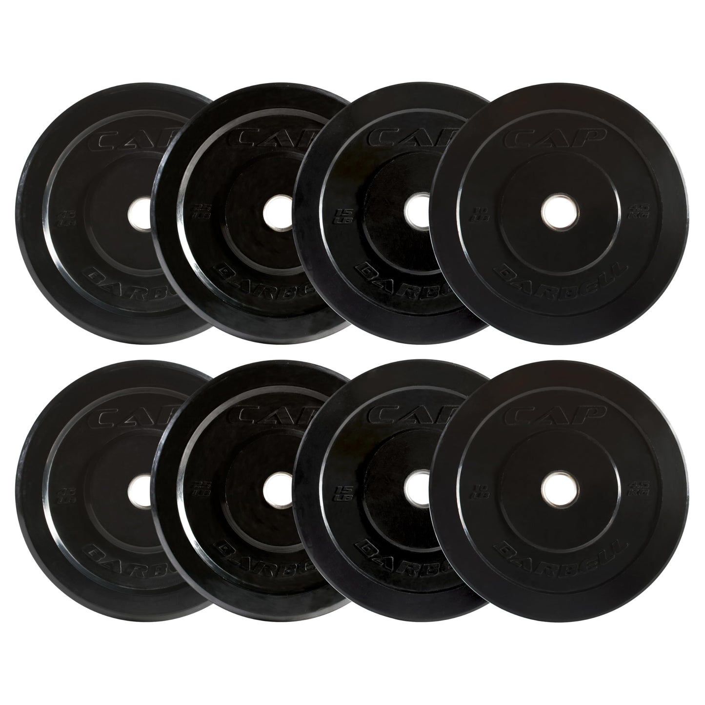 CAP Barbell 2-Inch Olympic Bumper Plate Weight Set | 100-370 lbs | Multiple Options