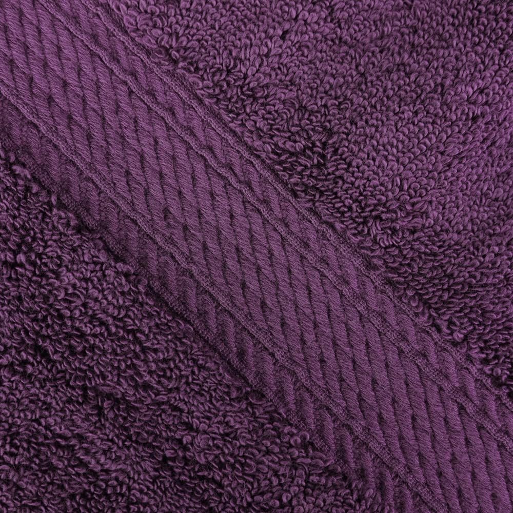 Superior Egyptian Cotton Pile Bath Towel Set of 2, Ultra Soft Luxury Towels, Thick Plush Essentials, Absorbent Heavyweight, Guest Bath, Hotel, Spa, Home Bathroom, Shower Basics, Plum
