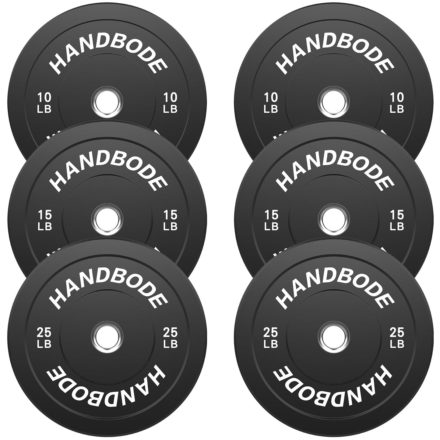 Colored Bumper Weight Plates Olympic Weight Plate Set 2-Inch, 10/15/20/25/35/45/55 lb Barbell Weight Plates Set for Home Gym, Rubber Strength Training Weights Plates for Weight Lifting