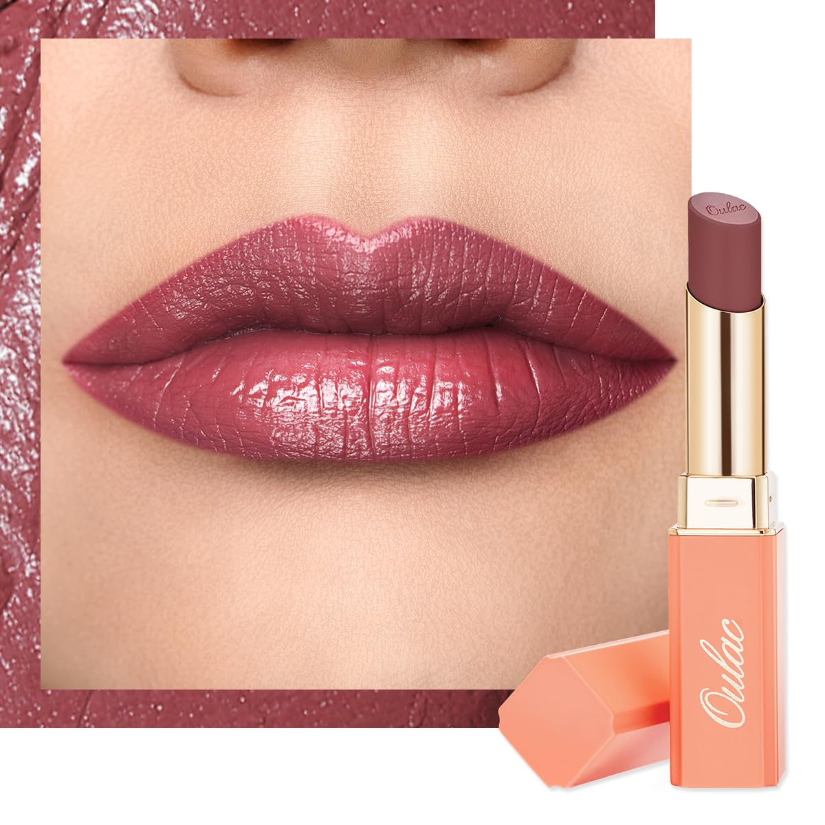 Oulac Beige Lipsticks for Women, Pale Nude Matte Lip Base, Full Coverage Lip Color, Satin Matte Finish, Cream Texture, Hydrating, Infused with Hyaluronic Acid, Vegan & Clean Beauty 4g SG01 Bare