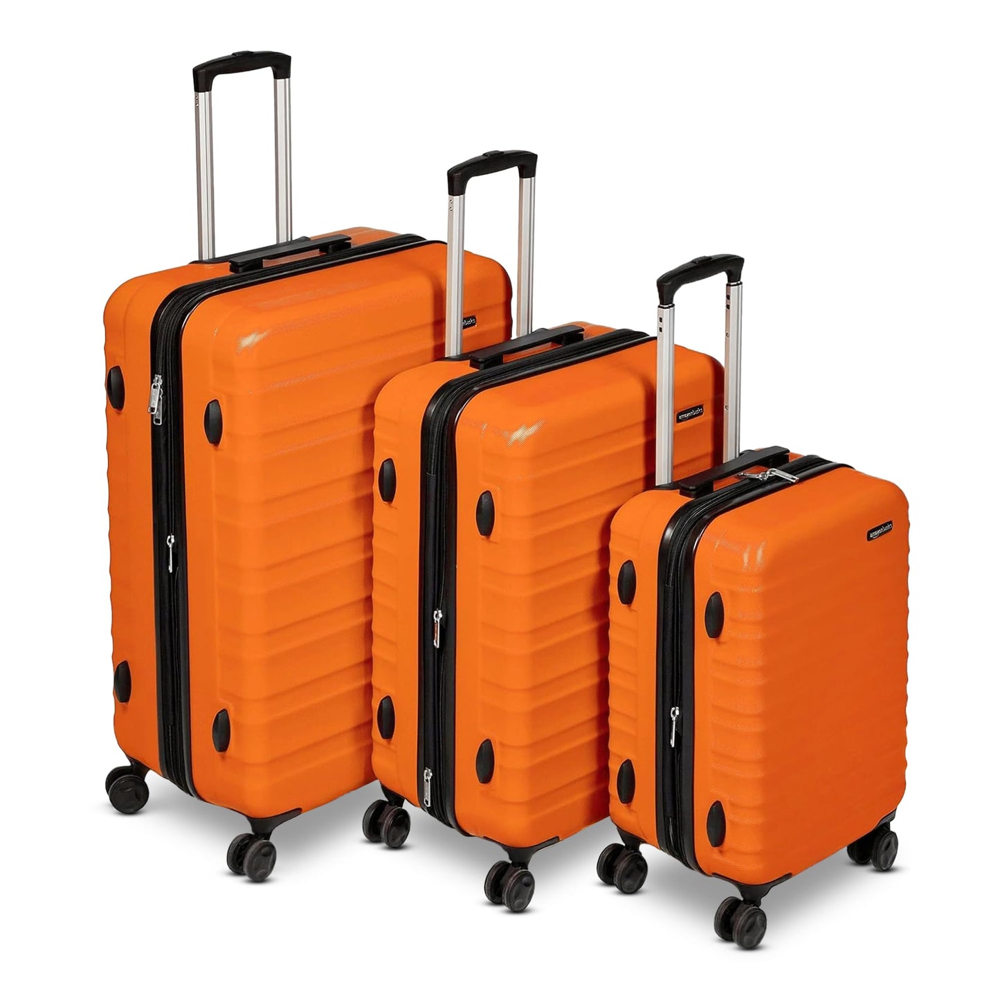 Amazon Basics 3-Piece Set (21", 26", 30"), Hardshell Suitcases With Wheels, Expandable For Up to 25% More Space, With Scratch-Resistant Surface, Four Multi-directional Wheels, Navy Blue