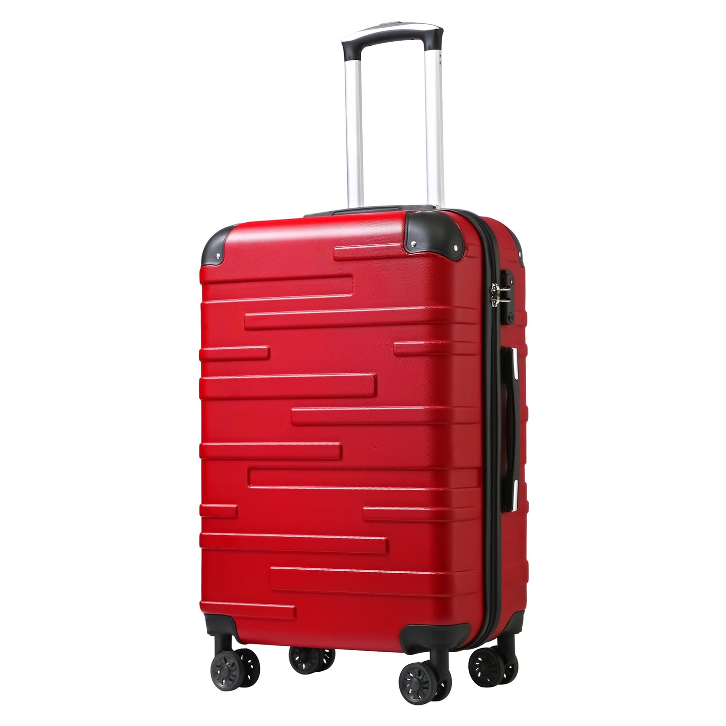 Coolife Luggage Expandable(only 28") Suitcase 3 Piece Set with TSA Lock Spinner 20in24in28in (lake blue)