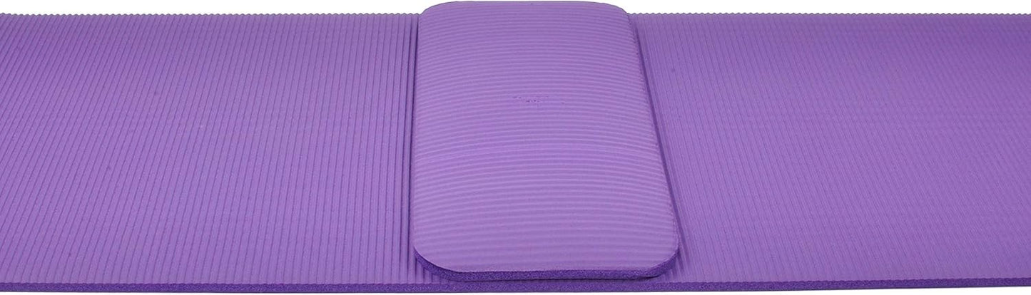 All Purpose 1/2-Inch Extra Thick High Density Anti-Tear Exercise Yoga Mat and Knee Pad with Carrying Strap, Multiple Colors