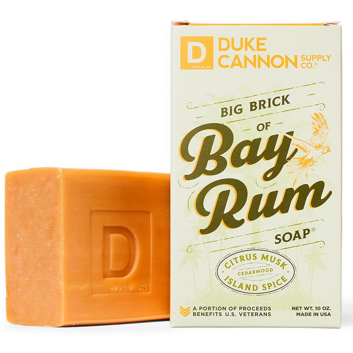 Duke Cannon Supply Co. Big Brick of Soap Bar for Men Bay Rum (Citrus Musk, Cedarwood, Island Spice Scent) Multi-Pack - Superior Grade, Extra Large, All Skin Types, Paraben-free, 10 oz (3 Pack)